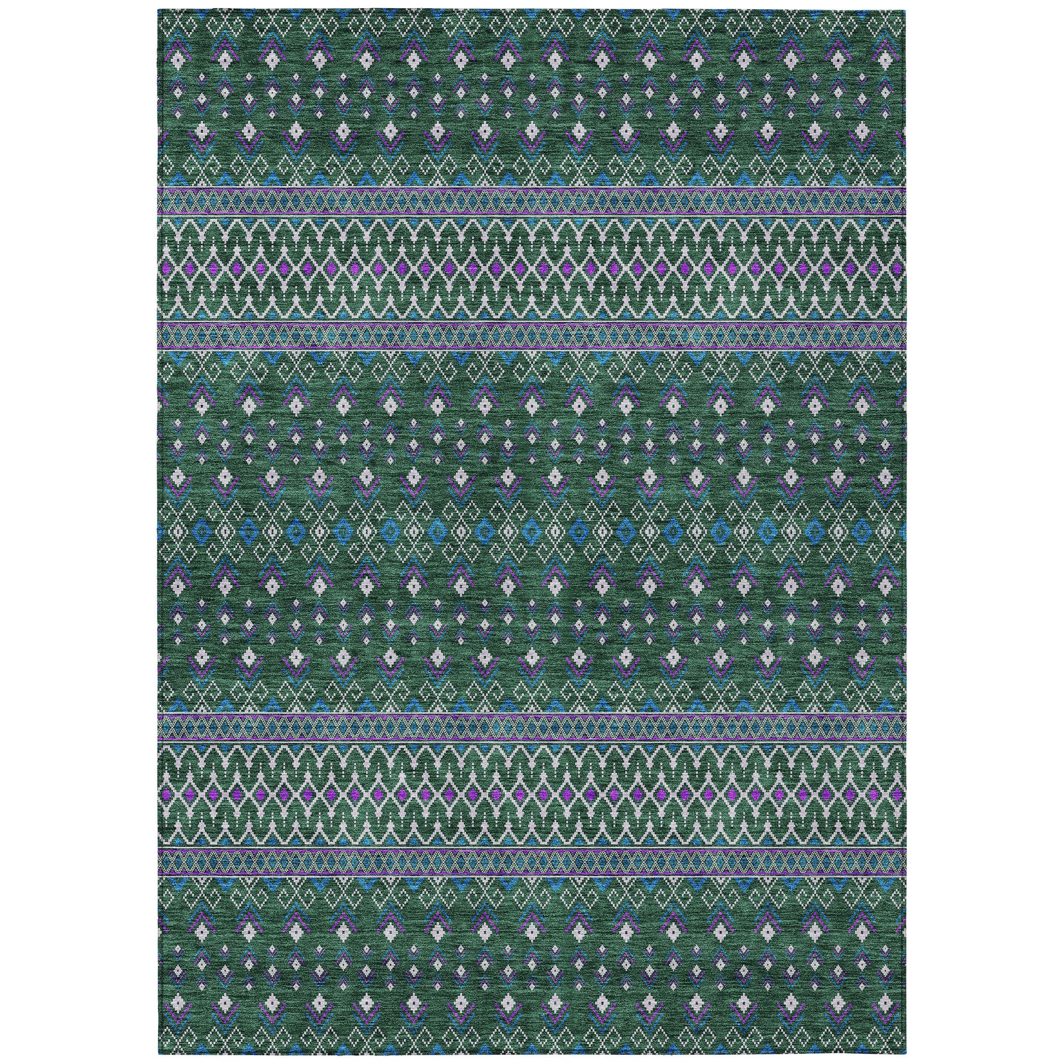Addison Rugs ACN708GE5X8 Chantille ACN708GE 5 x 7 (ft) Polyester Green Rectangular Indoor/Outdoor Geometric Machine washable Area rug