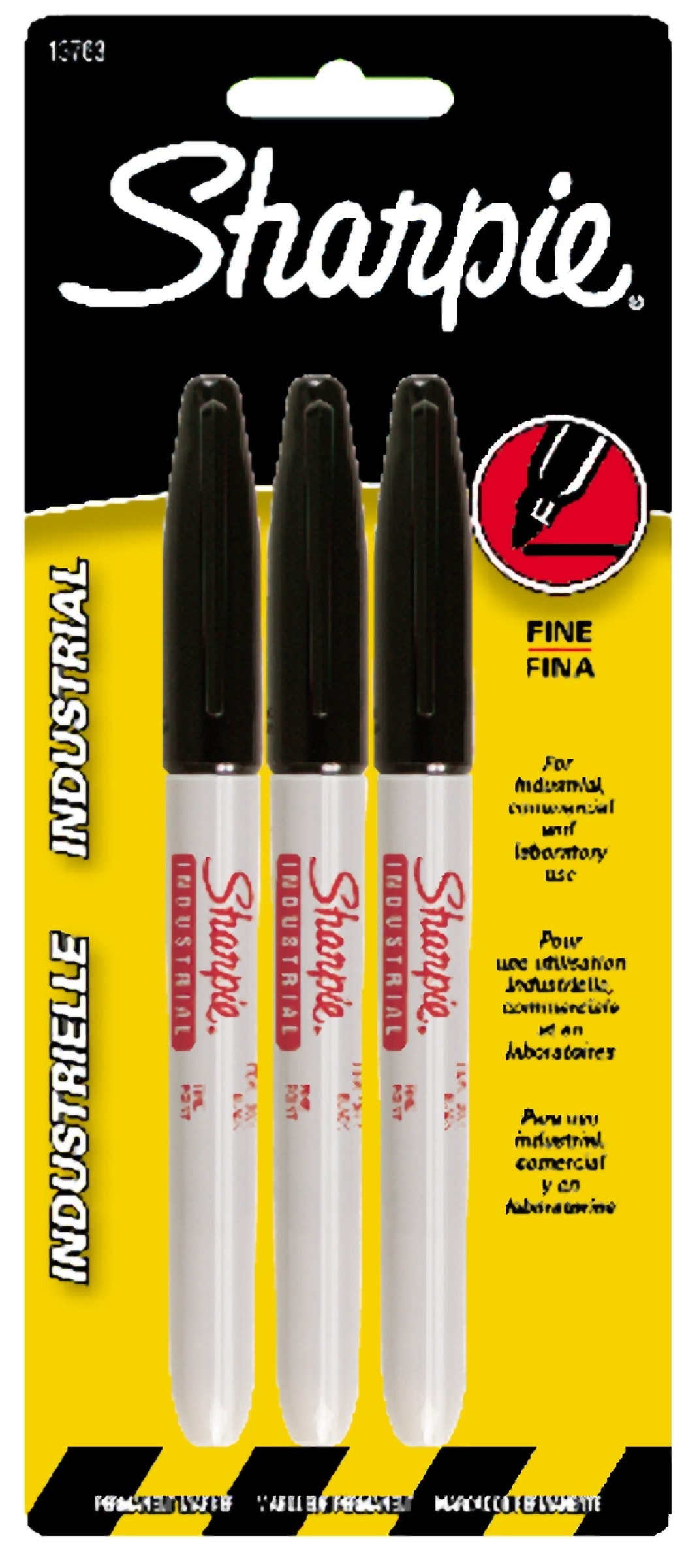School Smart Fine Tip Permanent Markers, Quick-Drying and Water Resistant,  1 mm Tip, Black, Pack of 48
