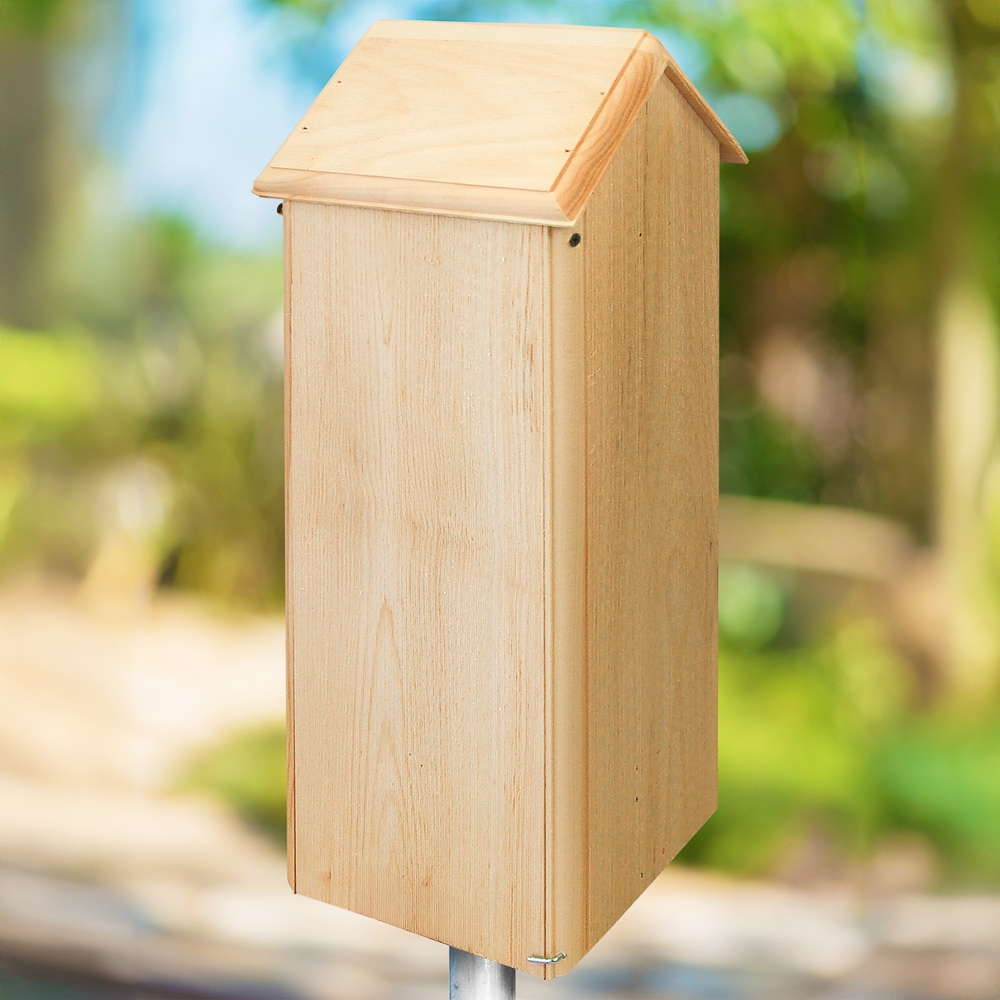 Coveside Conservation COV-01008 25-Inches H Natural Wood Chickadees Bird house accessories Predator Proof Bird House
