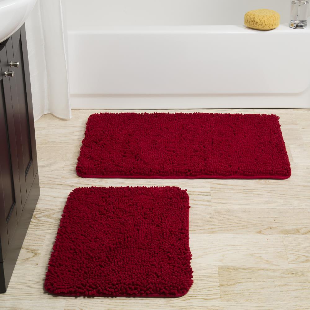 Hastings Home Bathroom Mats 32-in x 21-in Orange Polyester Memory Foam Bath  Mat in the Bathroom Rugs & Mats department at