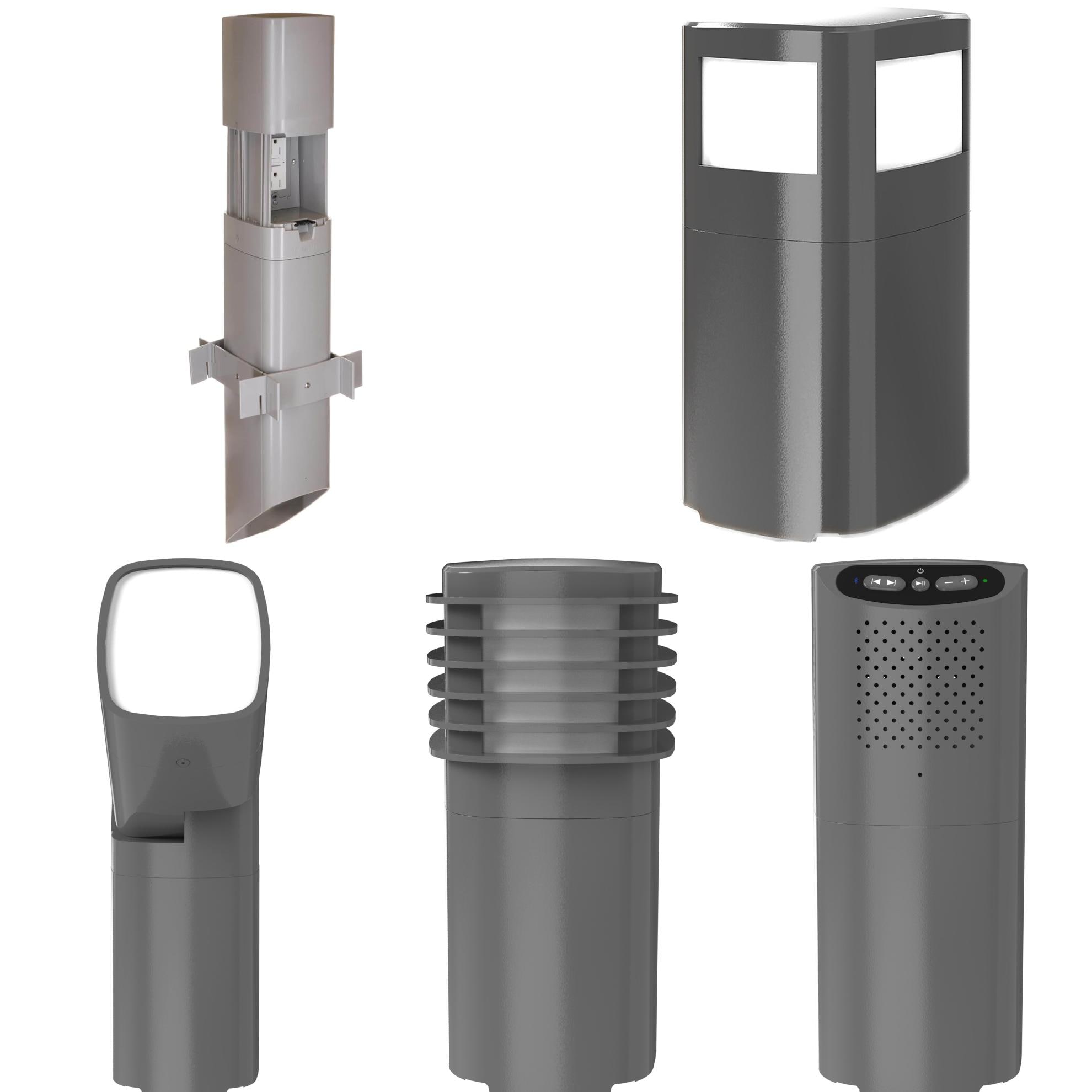 Hubbell  Gray PostPark™ Enclosure, No Receptacle Device, with Optional Slide Cover