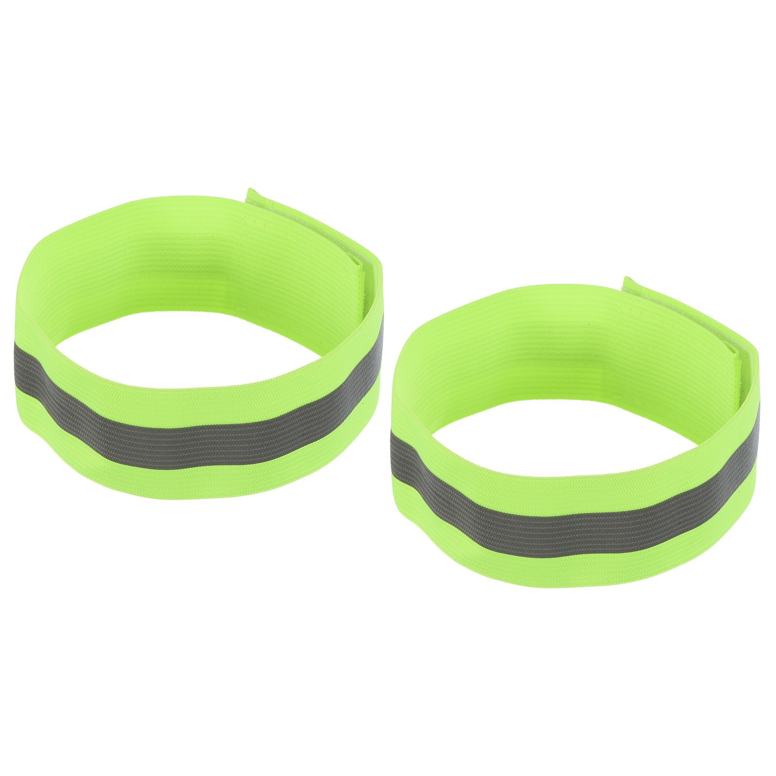 Unique Bargains Reflective Bands for Arm Wrist Ankle Leg 14x1.5 Inch Strip High Visibility Wide Reflective Running Gear for Cycling Running Walking Green 2 Pack