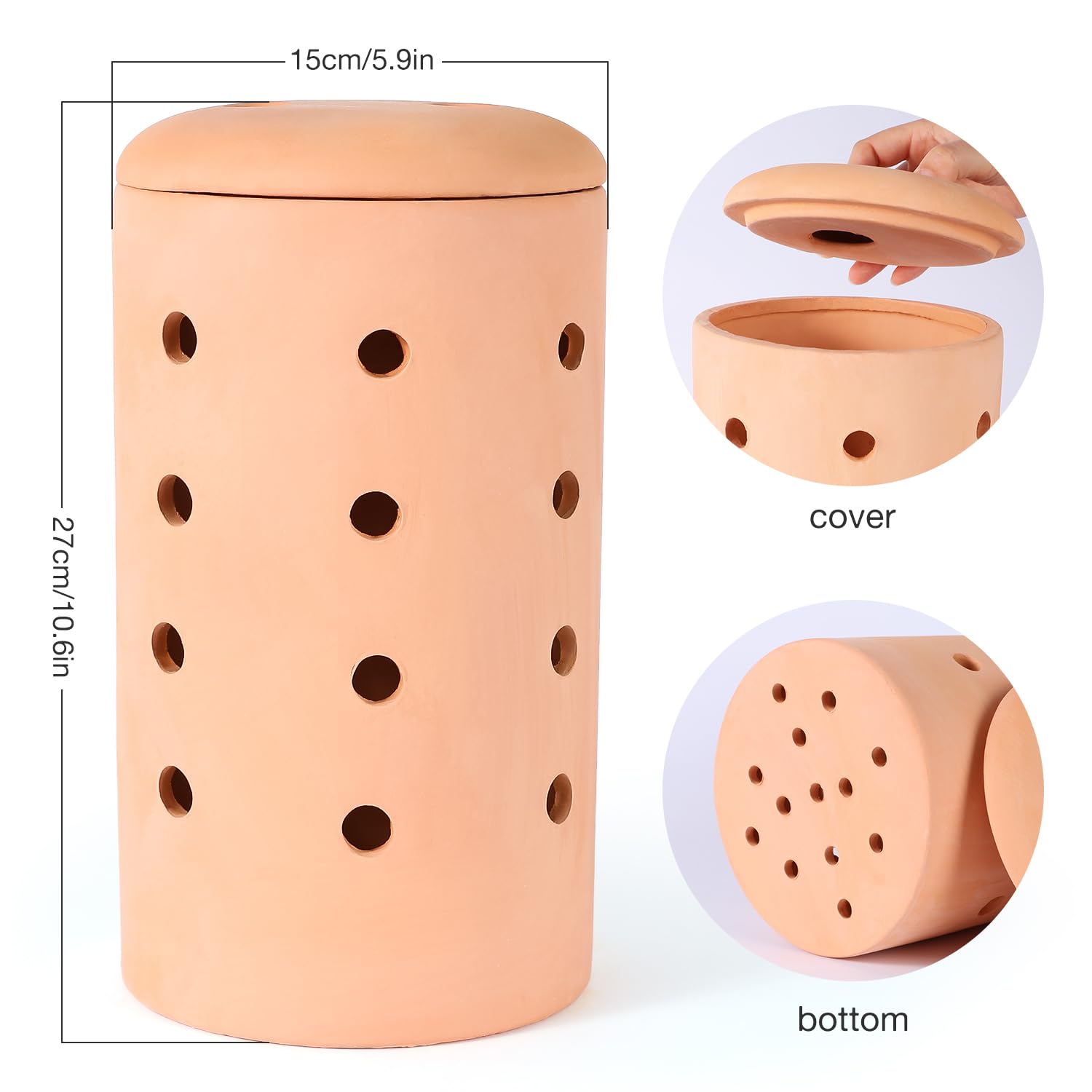CYIKE Underground Worm Farm Garden Red Pottery 11Inch vermicomposting ...