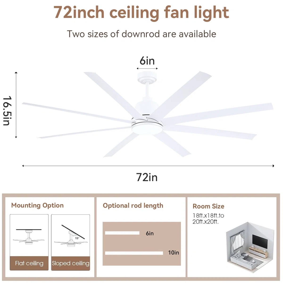 Kviflon LS8223-72WH Ceiling-Fans - View #4