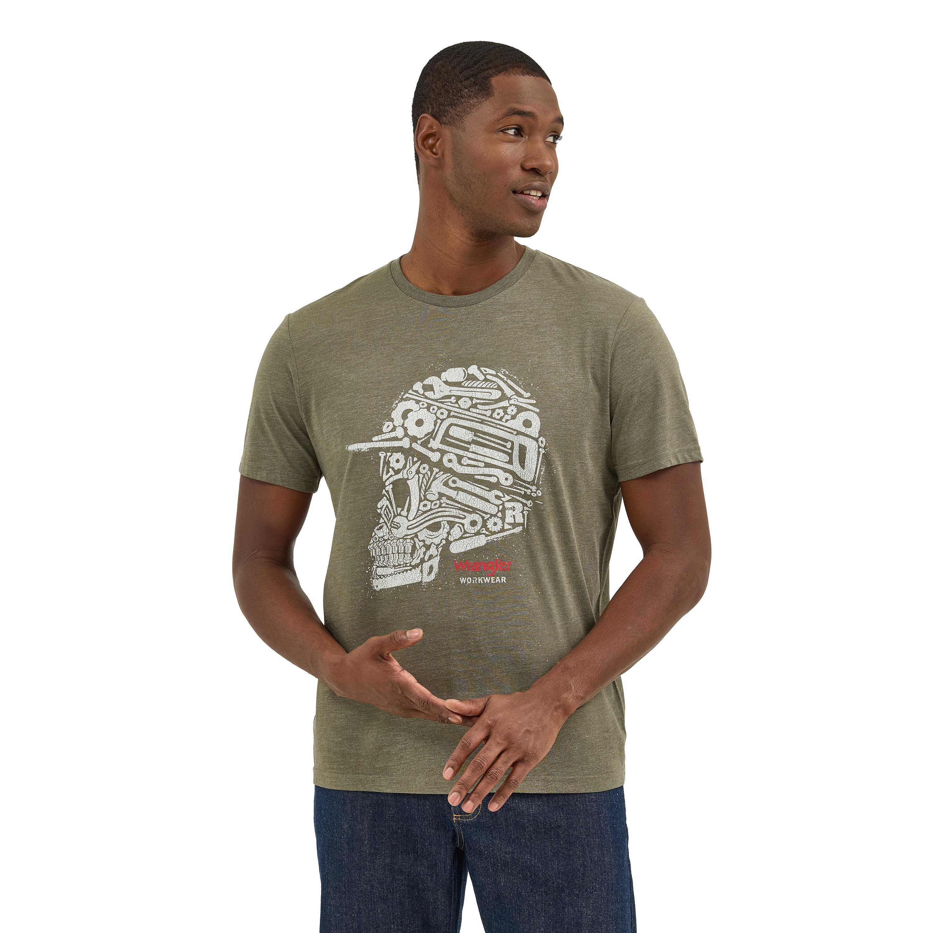 Wrangler 112371743004 Men's Green Knit Short sleeve T-shirt ( X-large )