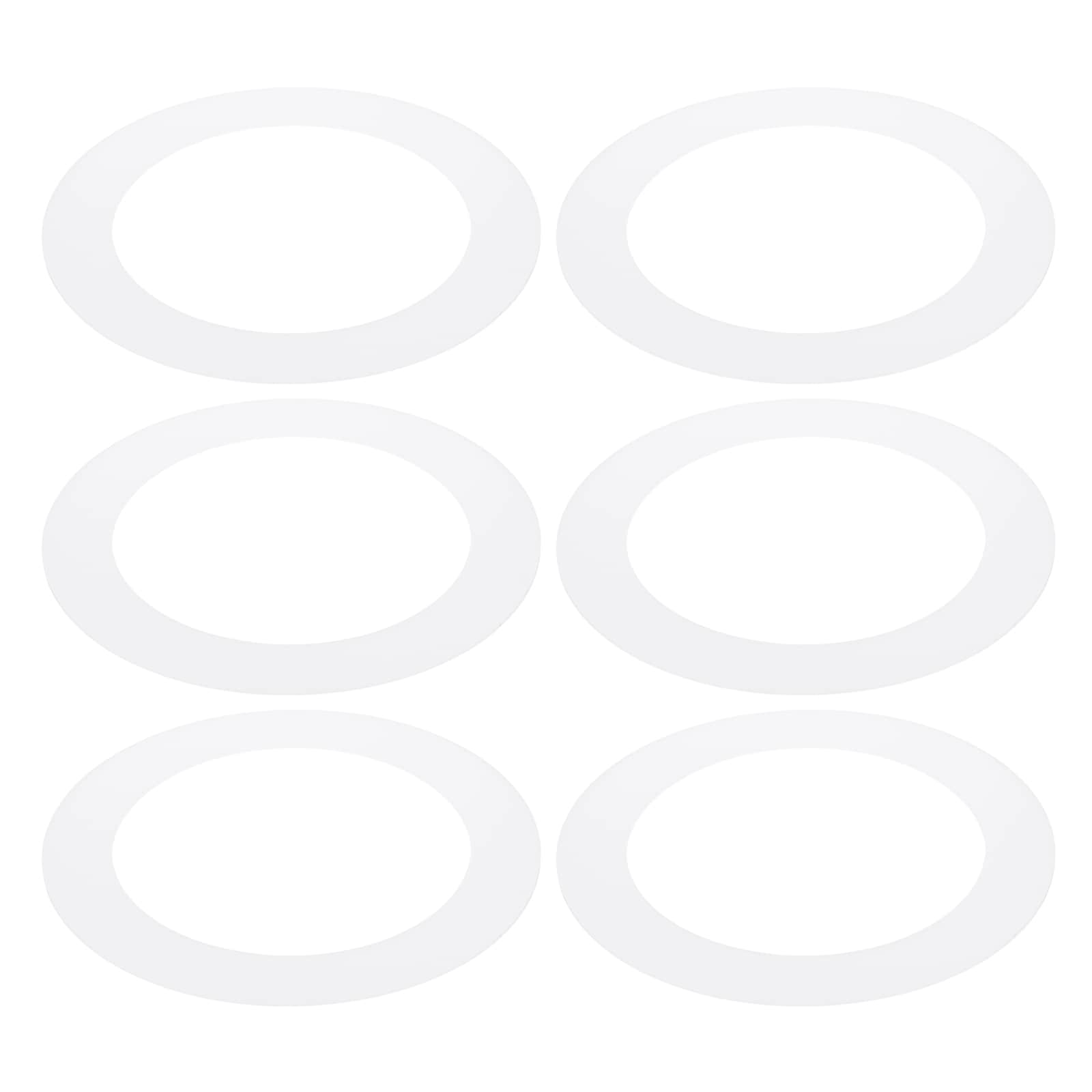PATIKIL 4inch ID 5.5inch OD Plastic Trim Ring 6pcs Ceiling Light Goof Rings Matte Circular Light Cover Lighting Fixture for Ceiling Wall Recessed Can Downlights Translucent Matte White