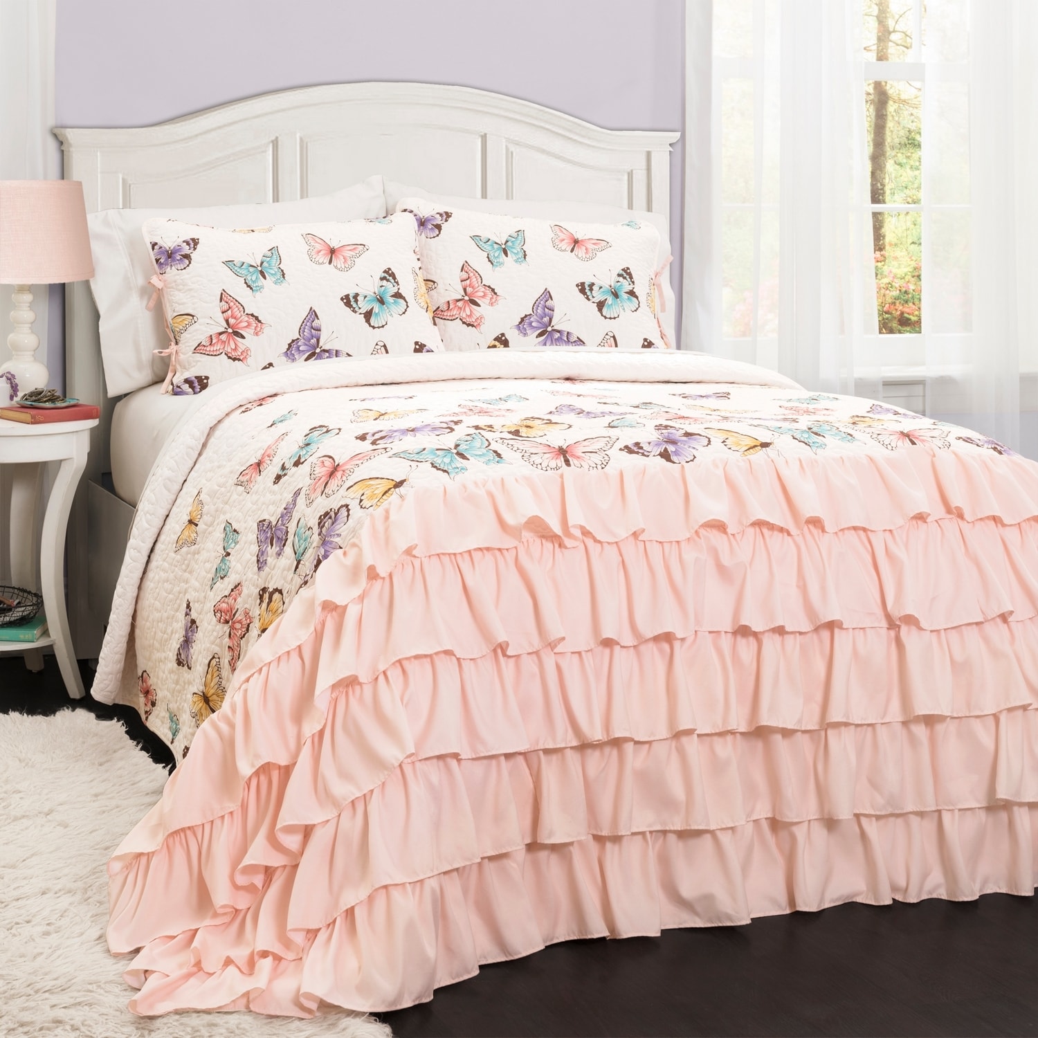 Lush Decor 16T000815 Pink Graphic print Reversible Twin Quilt