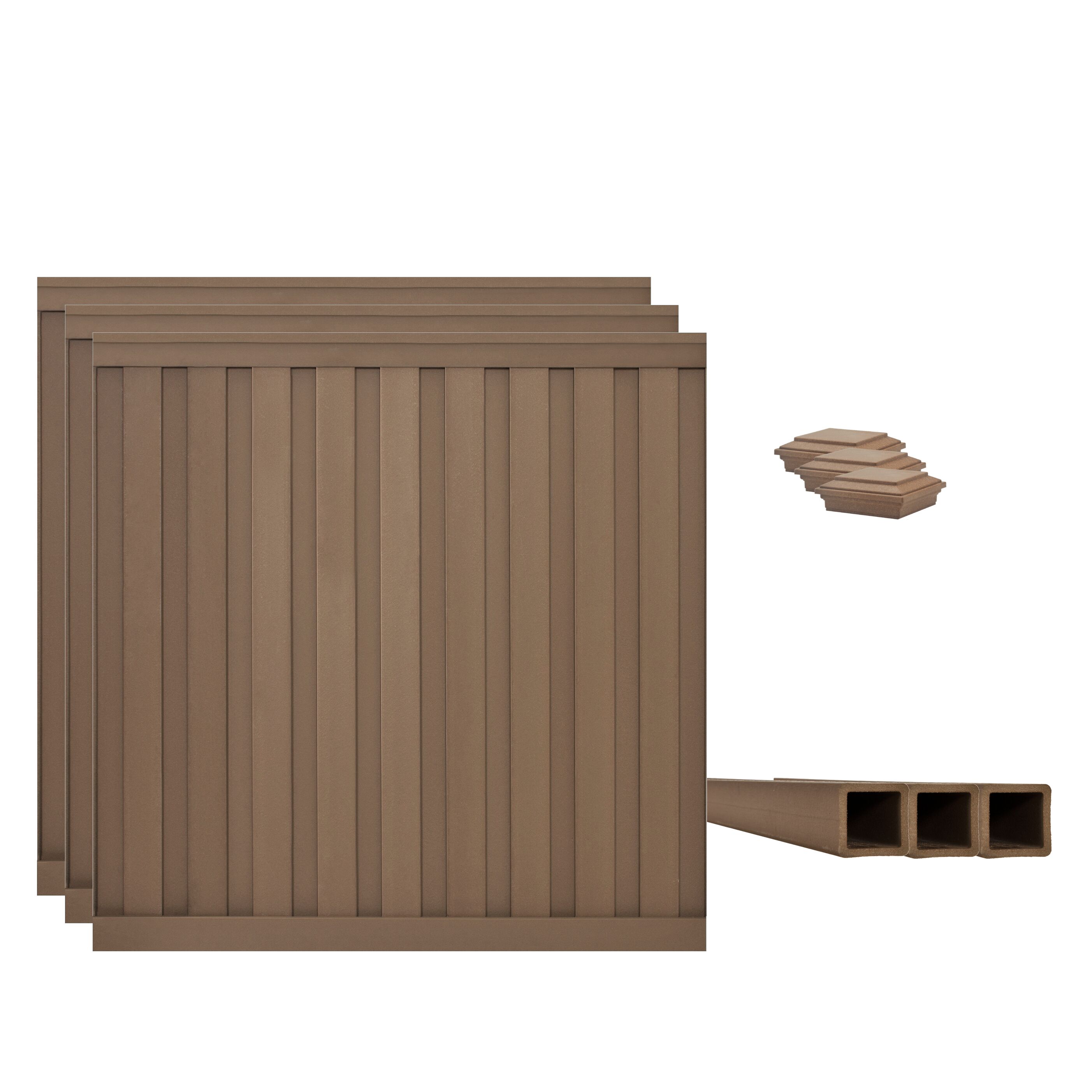 Trex Fencing TFS-SD-PPC8HX8W-3PK 8-Feet H x 8-Feet W 3 -Pack Saddle Board-on-board Privacy Composite Fence Panel