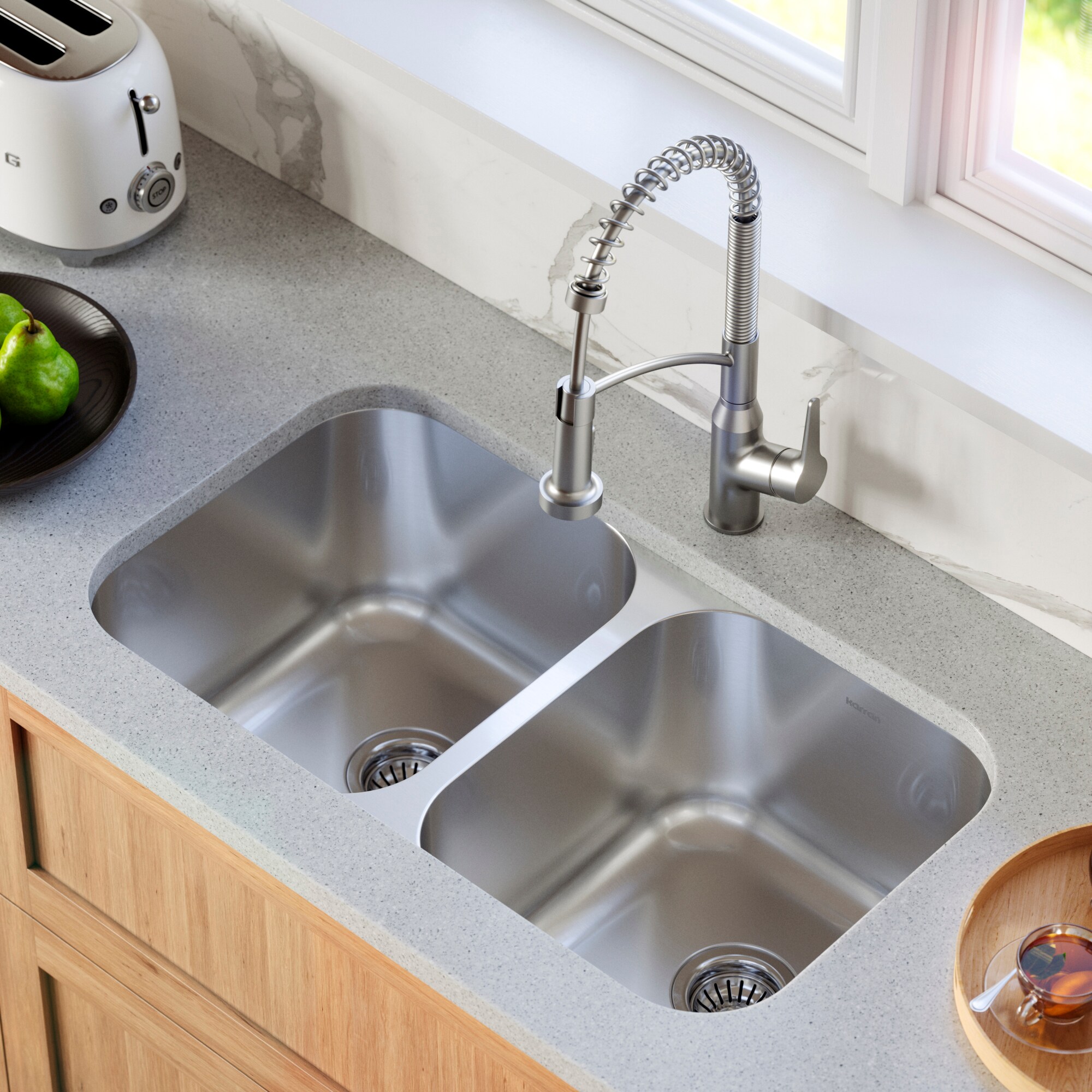 Wells Sinkware 32 18-Gauge Undermount Double Bowl Stainless Steel