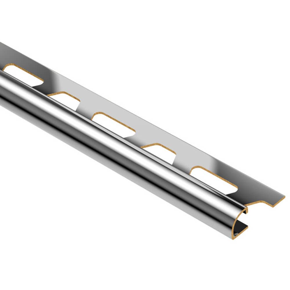 Schluter Systems RO125MC Rondec 0.5-in W x 98.5-in L Chrome-plated brass Brass Bullnose Tile Edge Trim