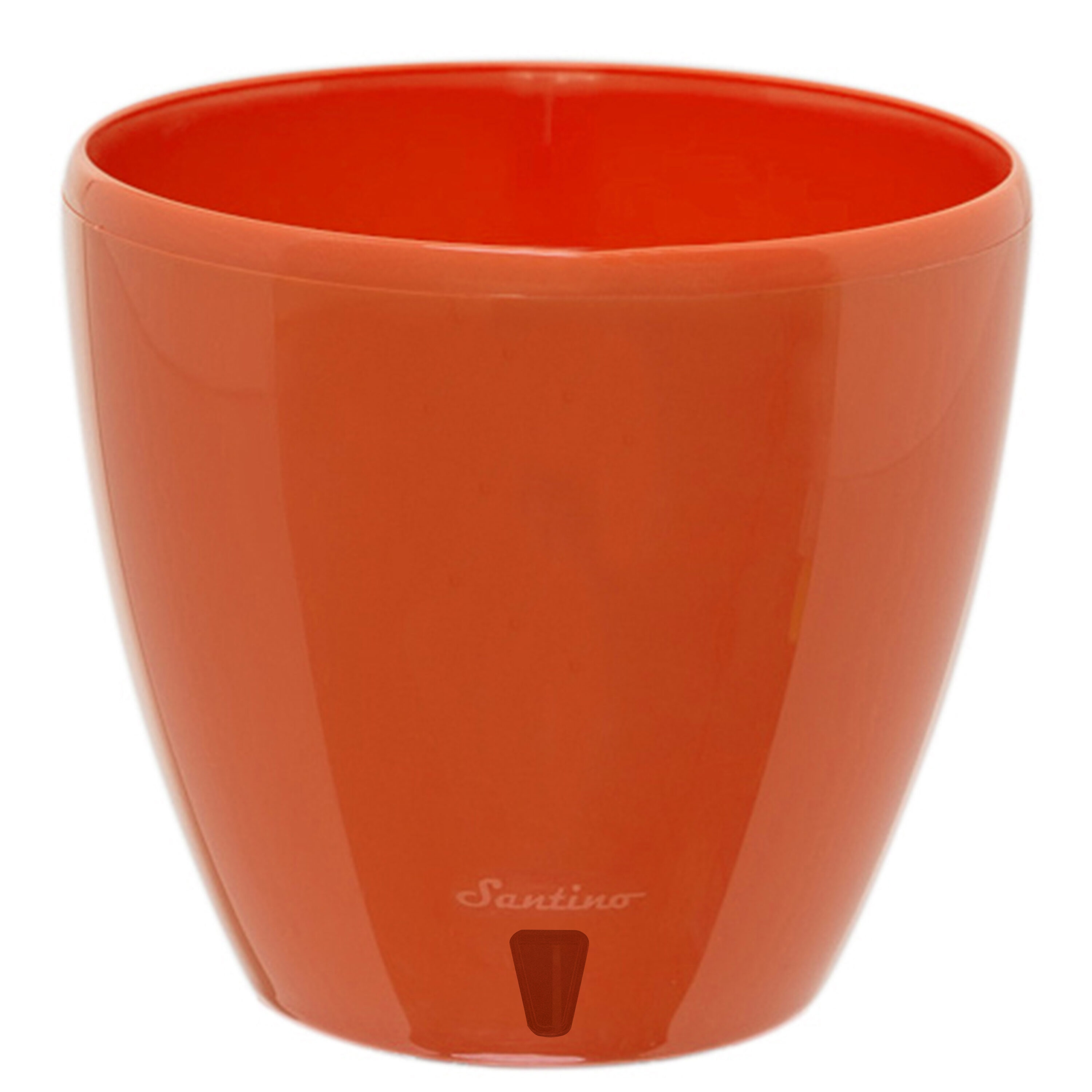 Decopots DTW67POPPYRED Round 5.9-Inches W Small Red Plastic Indoor/Outdoor Planter with Self Watering