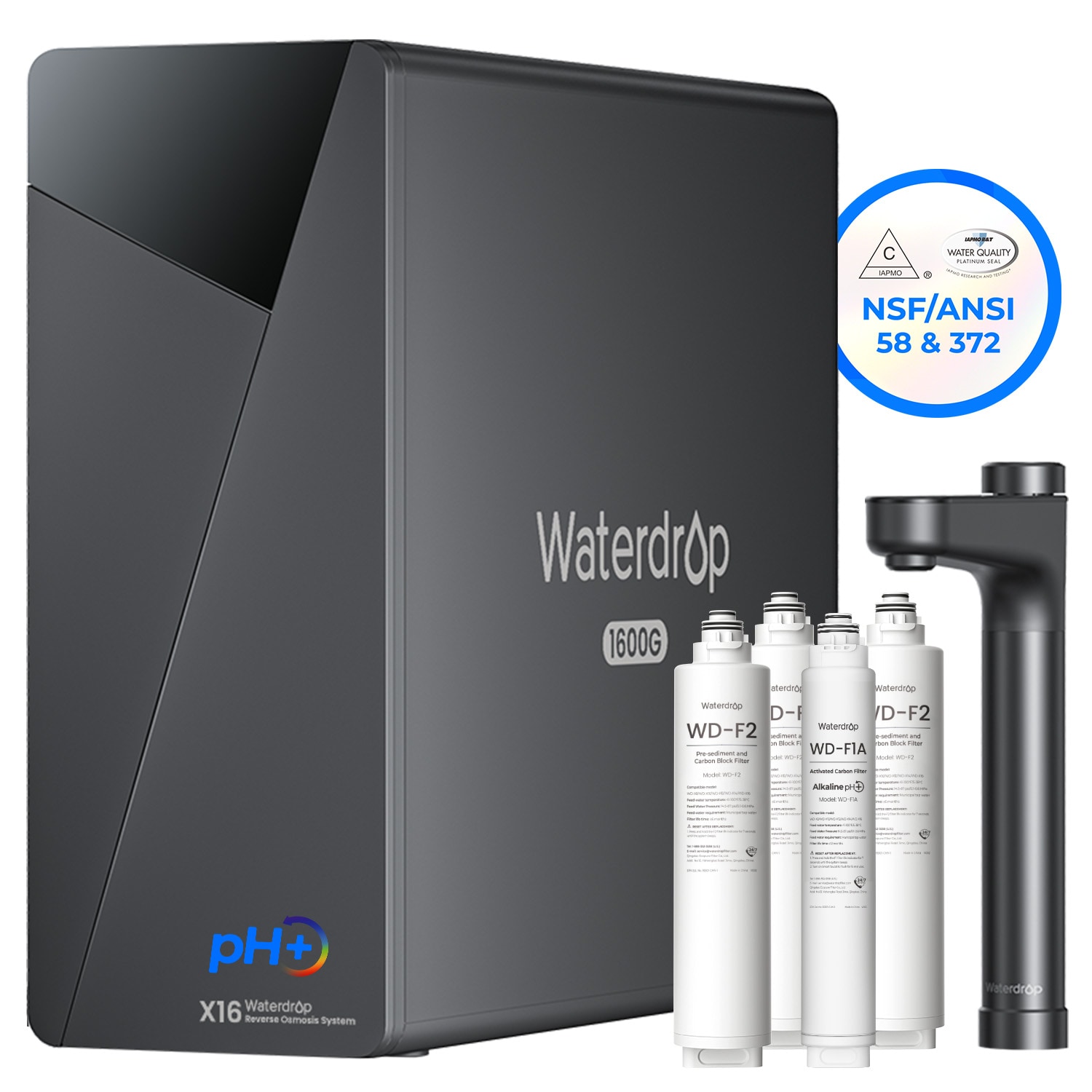 Waterdrop B-WD-X16-3F2F1 Reverse Osmosis System Multi-method Reverse Osmosis Filtration System