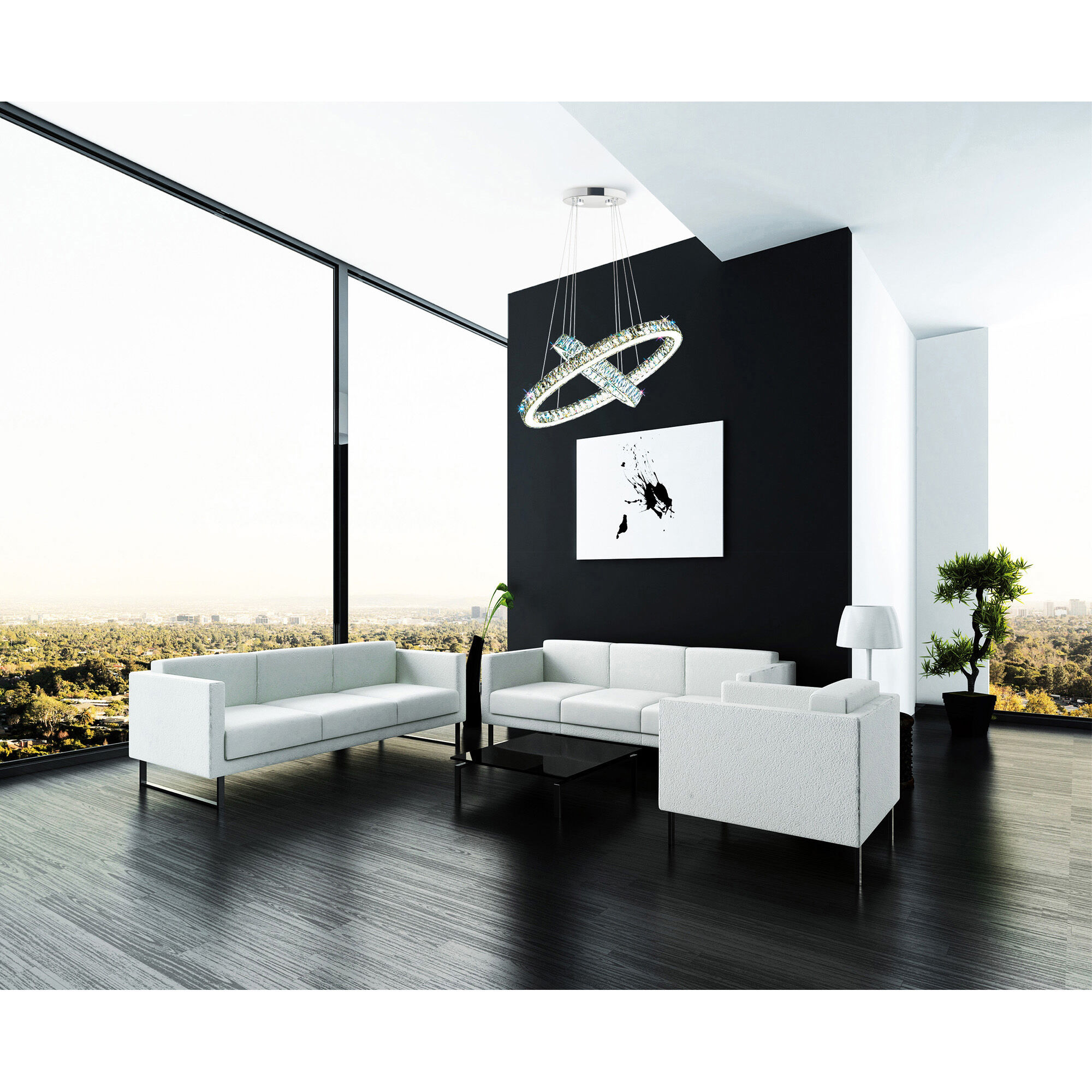 Florence Chrome and Crystal 27-Inch LED Chandelier