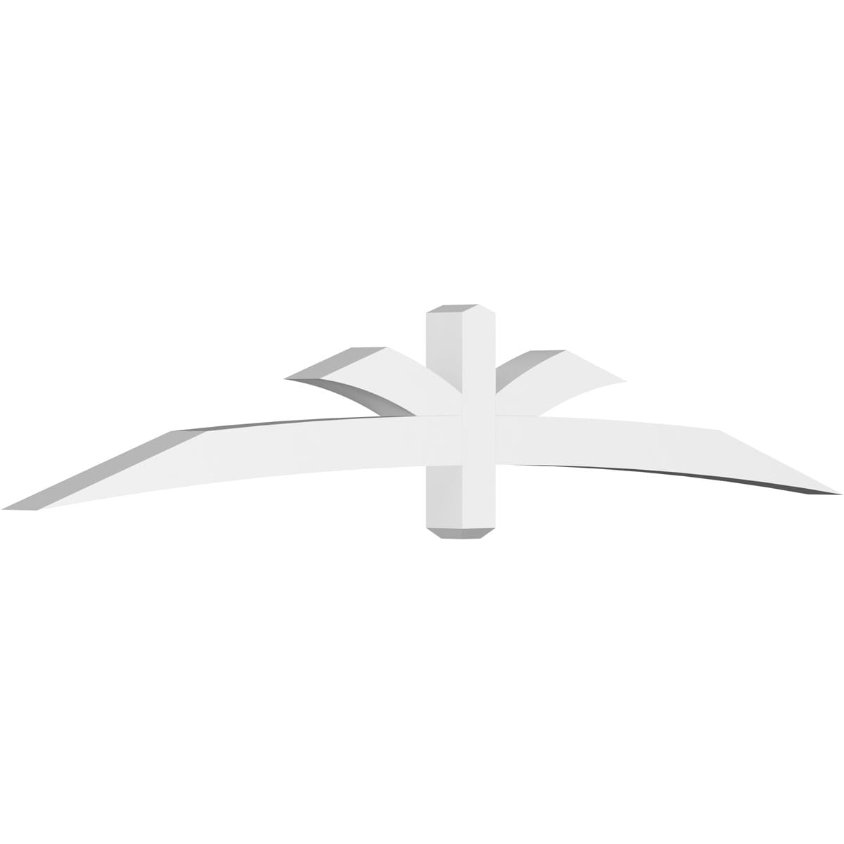 Ekena Millwork GBP096X16X0404DAV00 Davenport White PVC Gable bracket