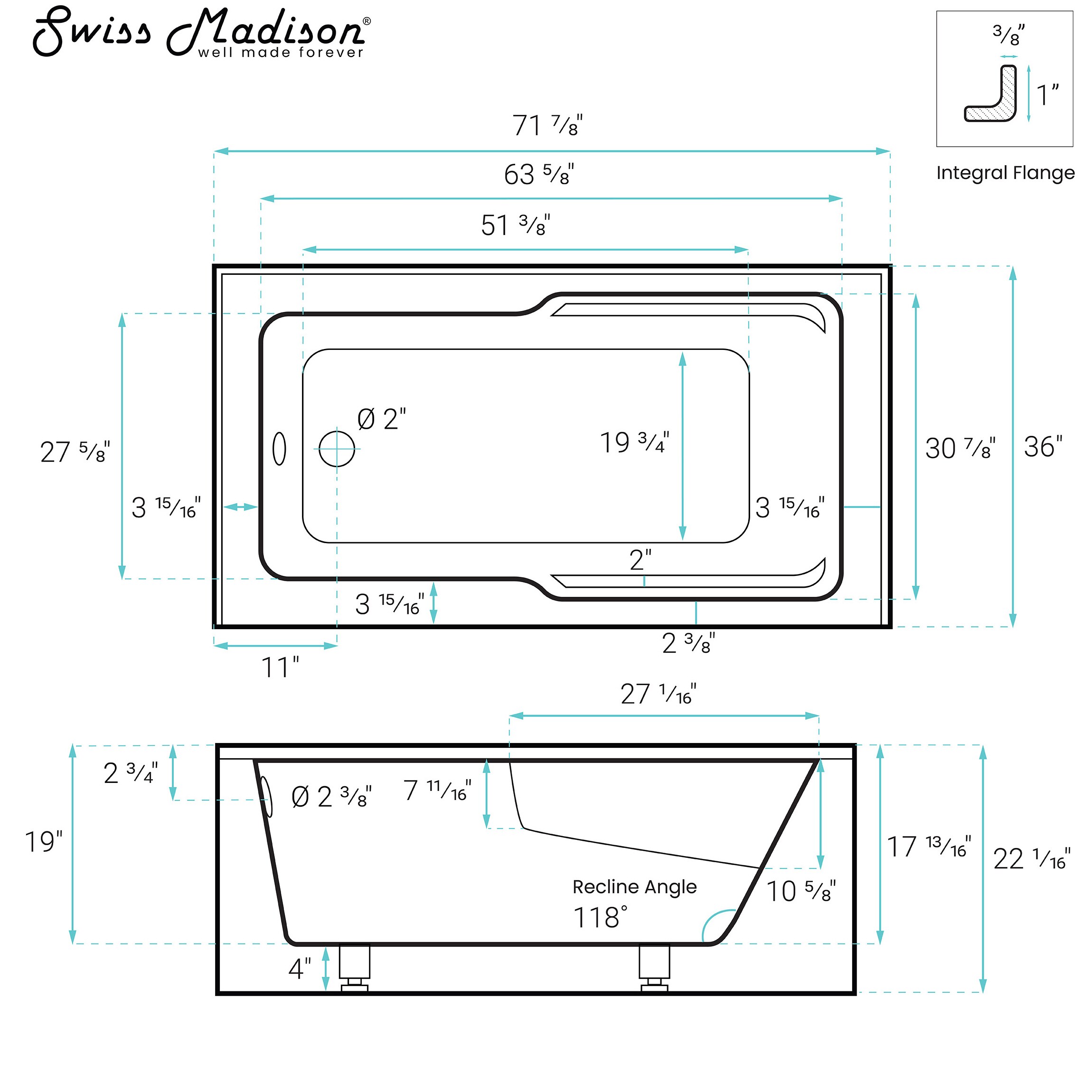 Swiss Madison SM-25-ABLAU52WH bathtubs - View #8