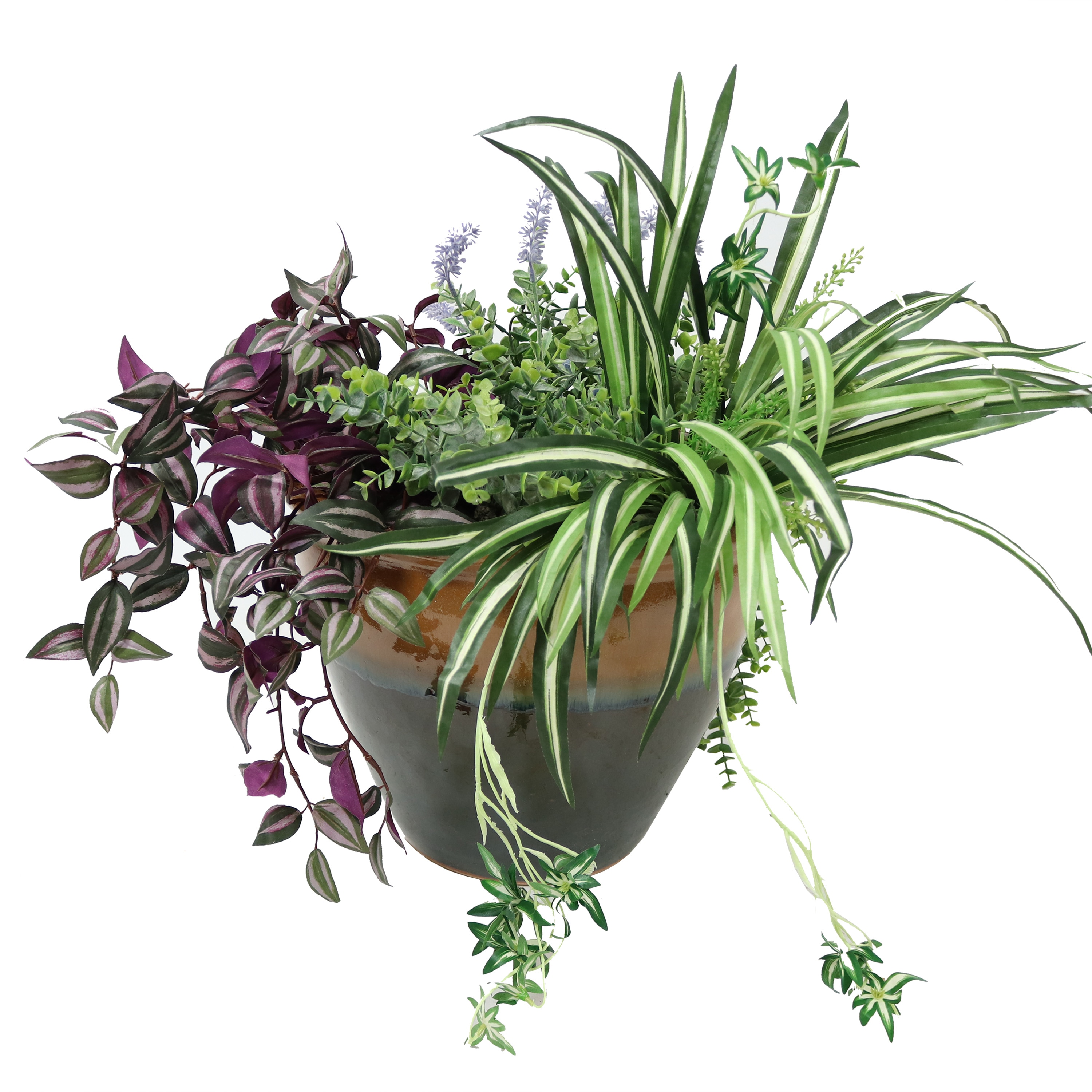 Sunnydaze Decor AP-810 Round 9.0-in W x 11.25-in H x 9-in D Green Ceramic Indoor/Outdoor Planter
