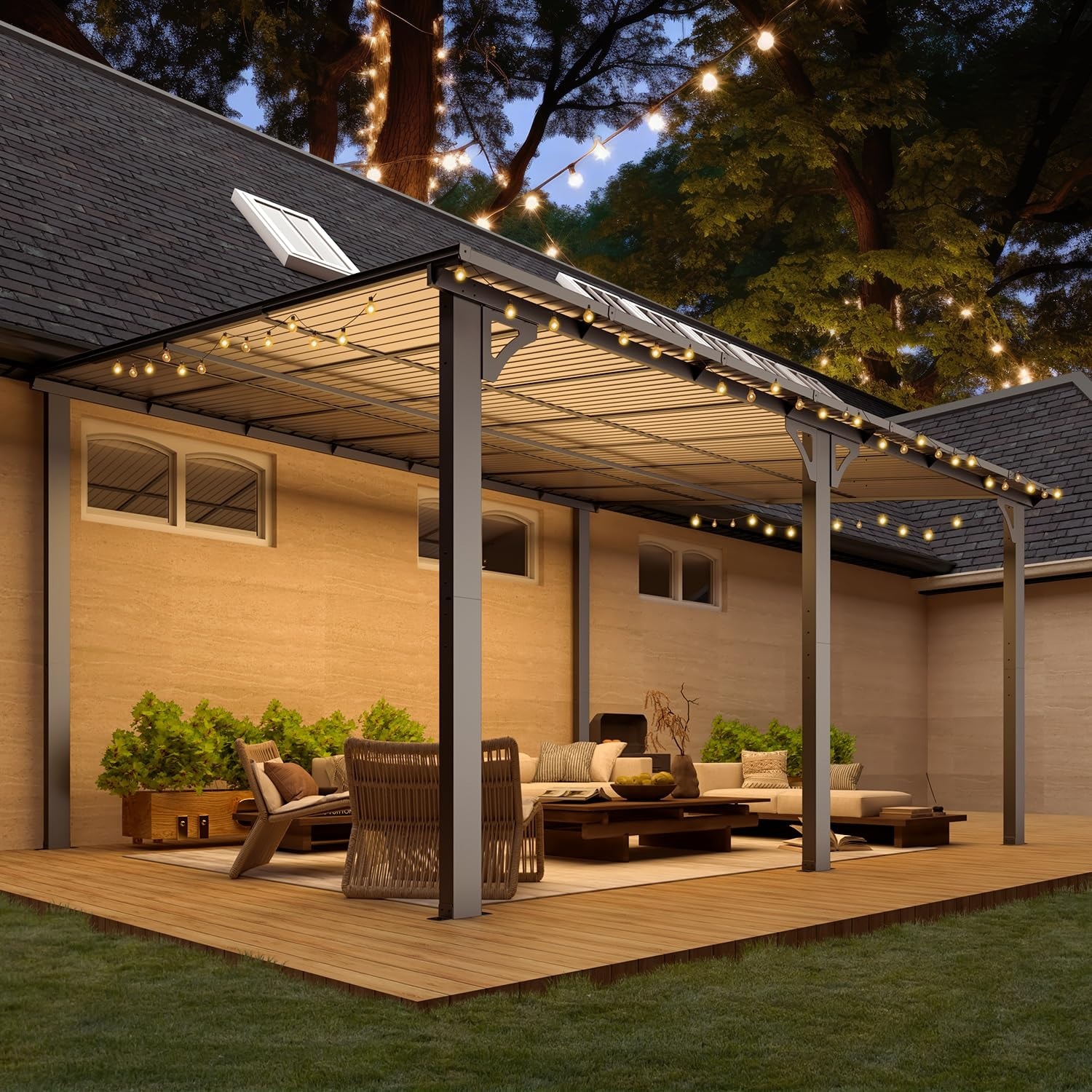 AECOJOY 16413BK-LS01 Wood-Resin-Gazebos - View #3