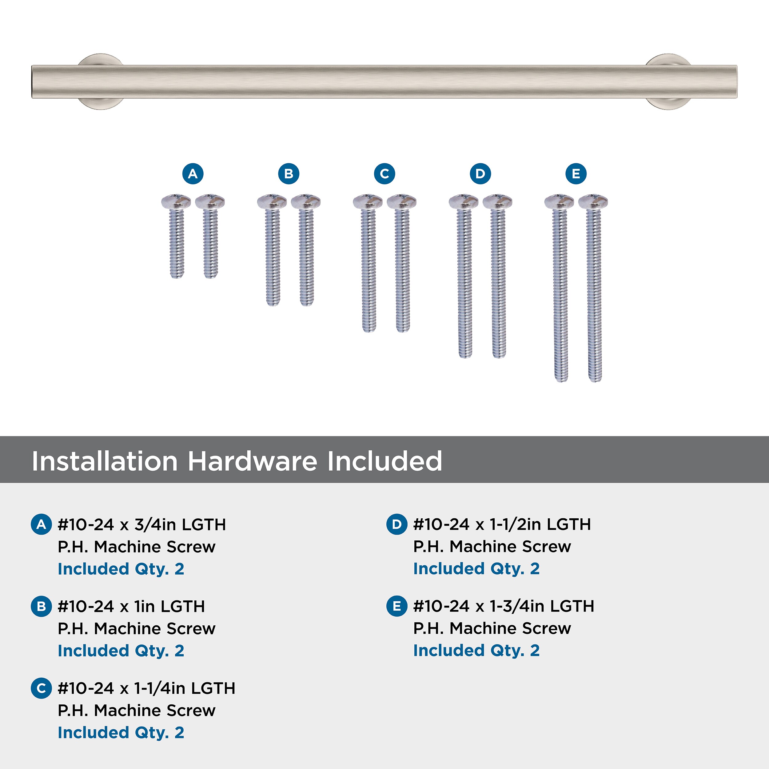 Satin Nickel 12-Inch Modern Appliance Pull with Mounting Hardware
