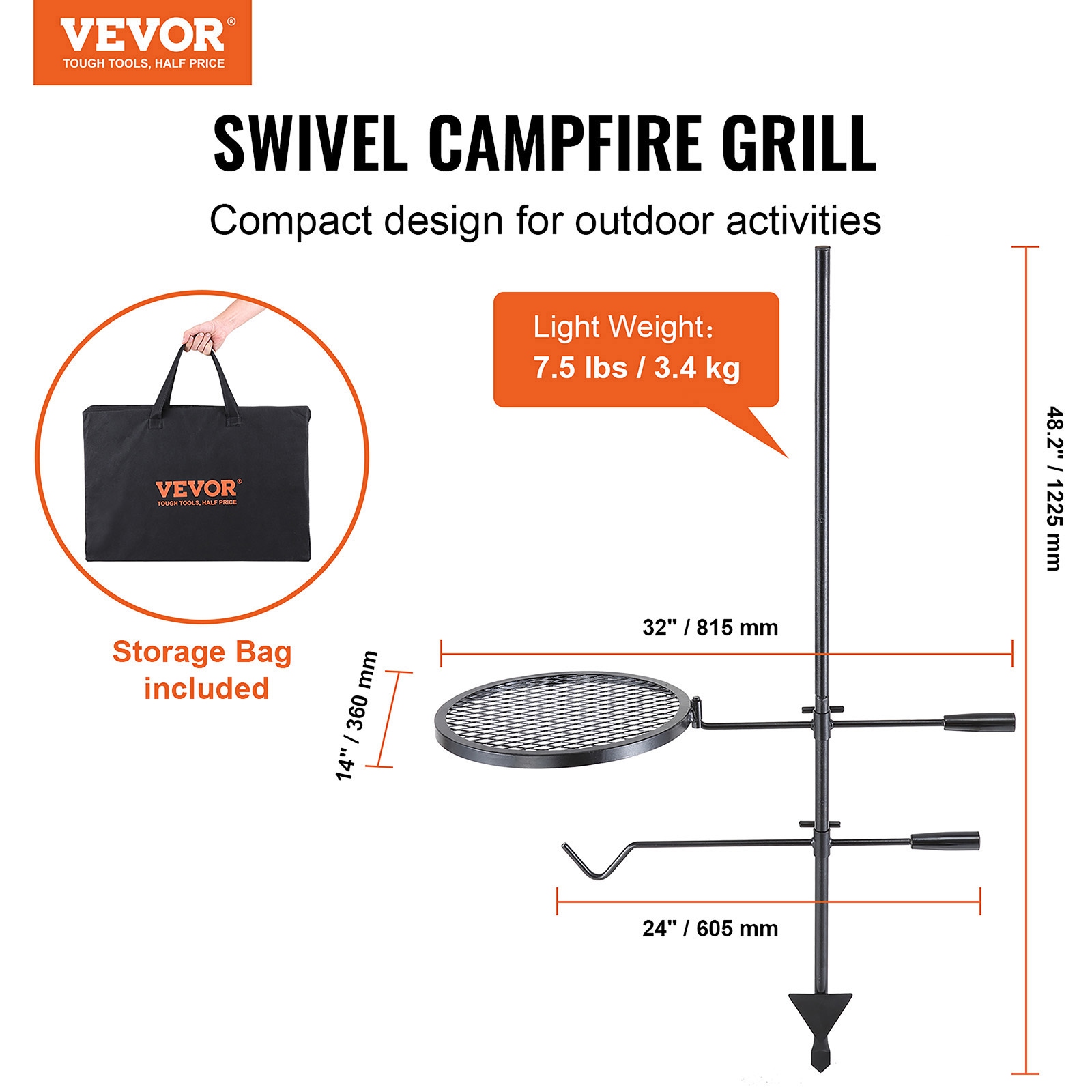 VEVOR LSYYKJDGL1414CJXOV0 Gas-Grill-Cookgrates-Warmracks - View #3