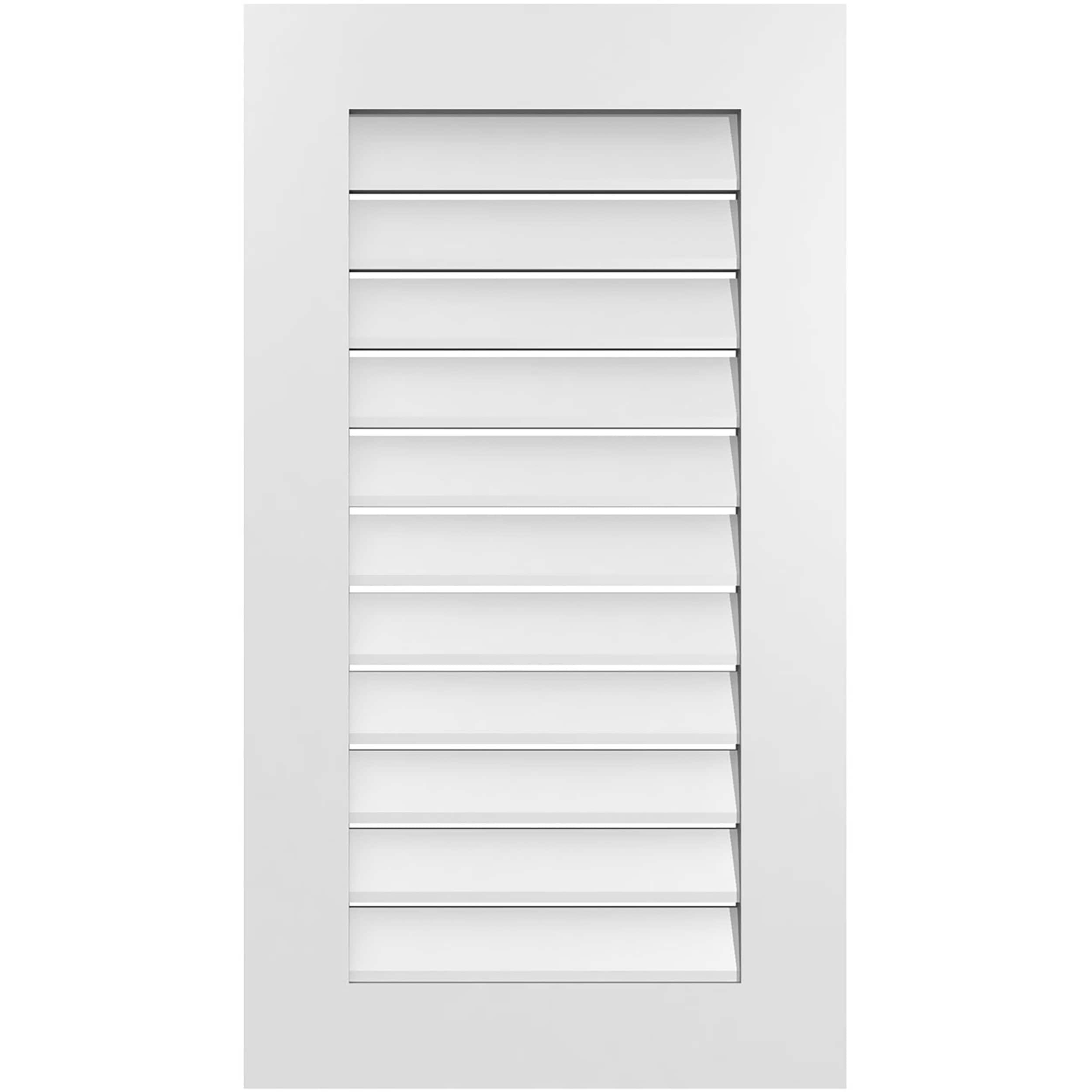 Ekena Millwork GVPVE20X3601SF 20-Inches x 36-Inches Off-white Rectangle PVC Gable Louver Vent
