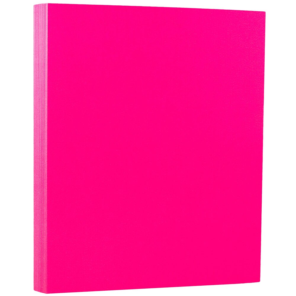 JAM Paper JAM Paper® Neon 43lb Cardstock, 8.5 x 11 Coverstock, Pink  Neon Fluorescent, 50 Sheets/Pack at