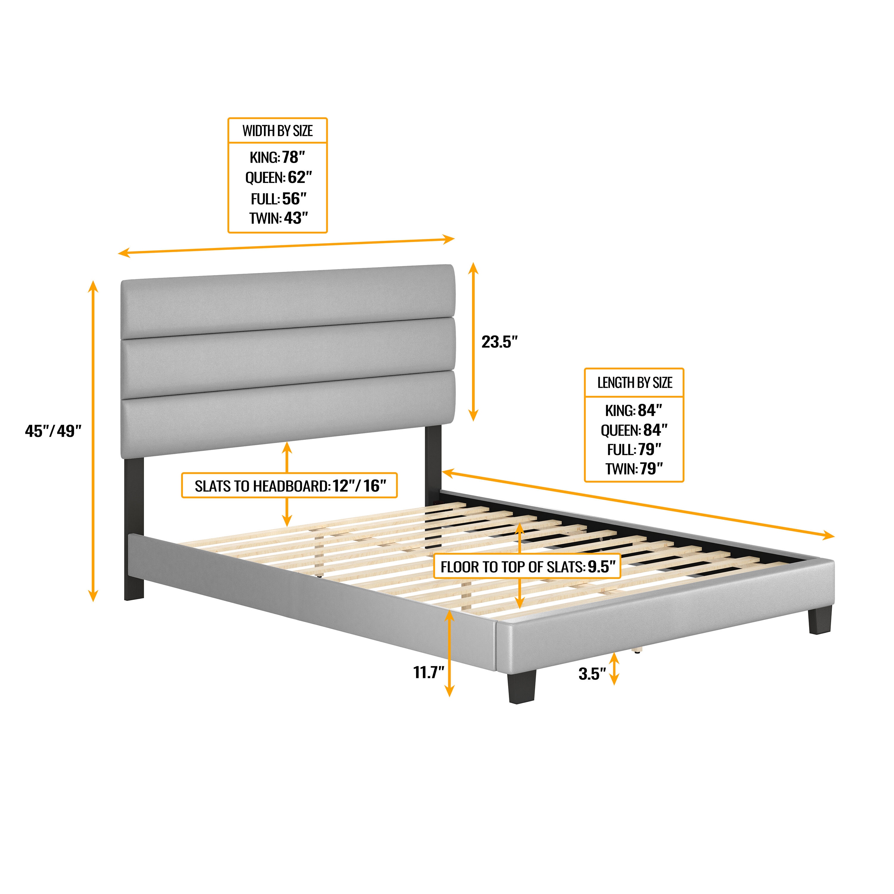 PerformaRest Piedmont Black Queen Faux Leather Platform Bed in the Beds ...