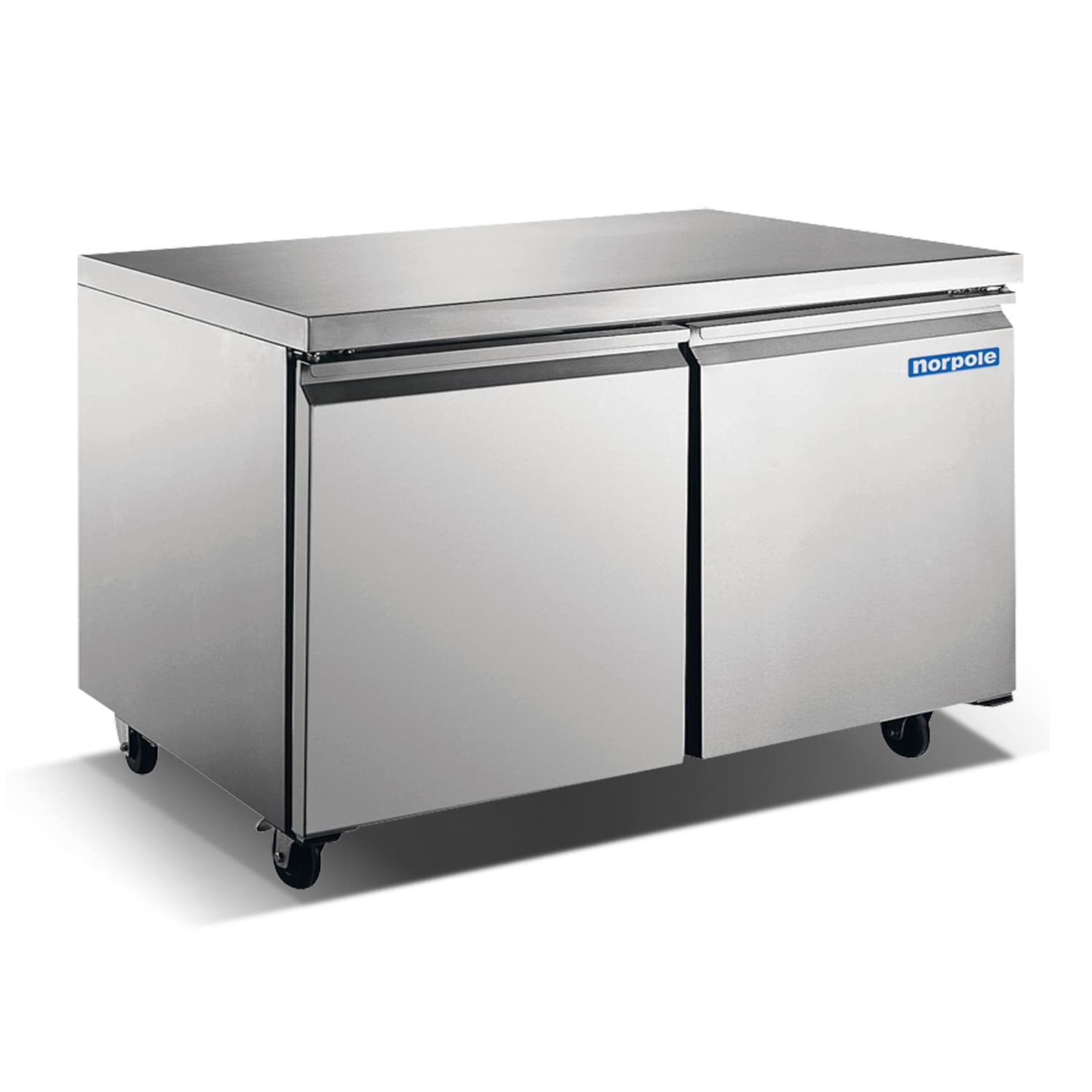 Norpole NP2R-60UC 15-Cu. Feet Commercial Refrigerators 2 Stainless steel -Door Freezerless ( Stainless steel )