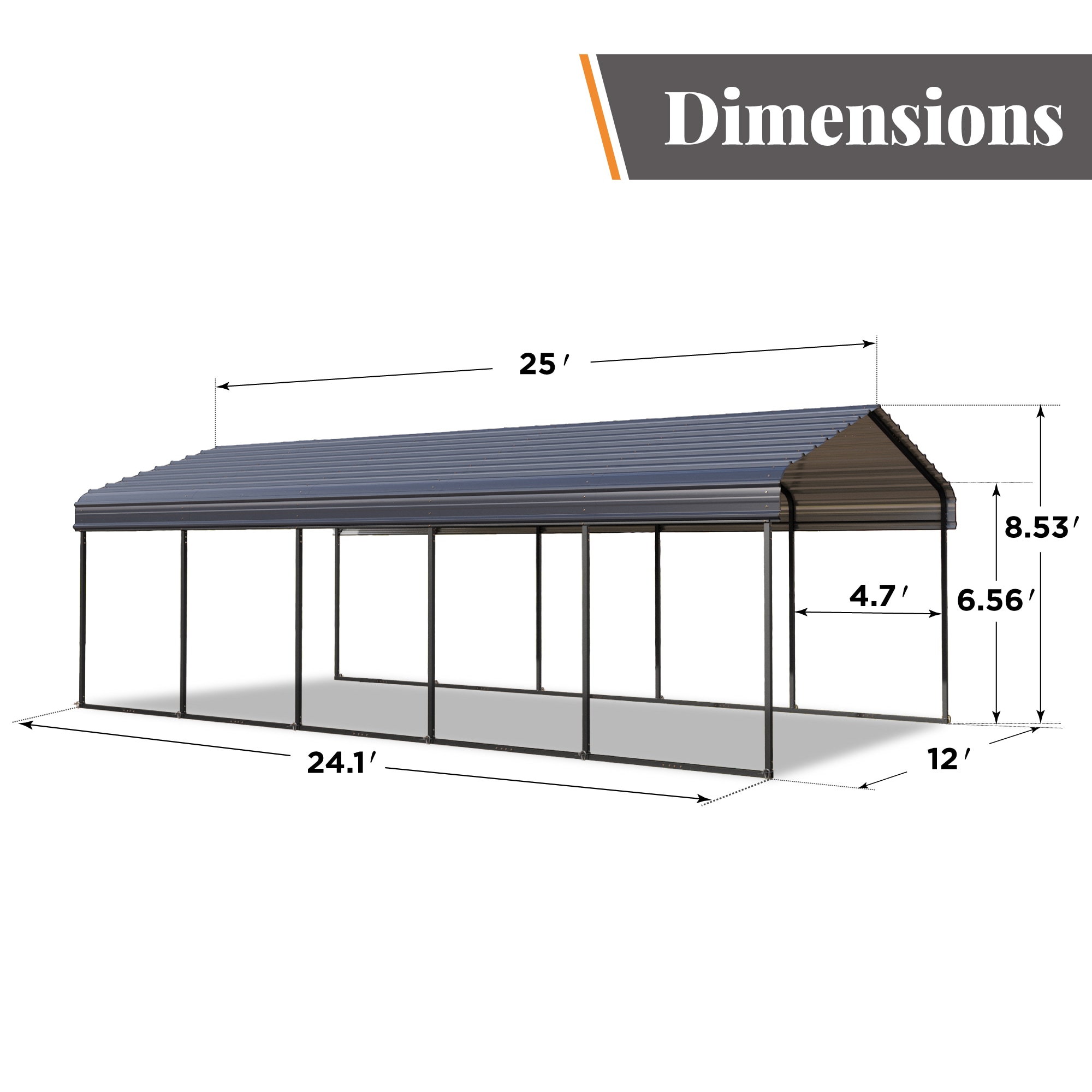 Sunshine Valley GA221-1225 Carport-Covers - View #7