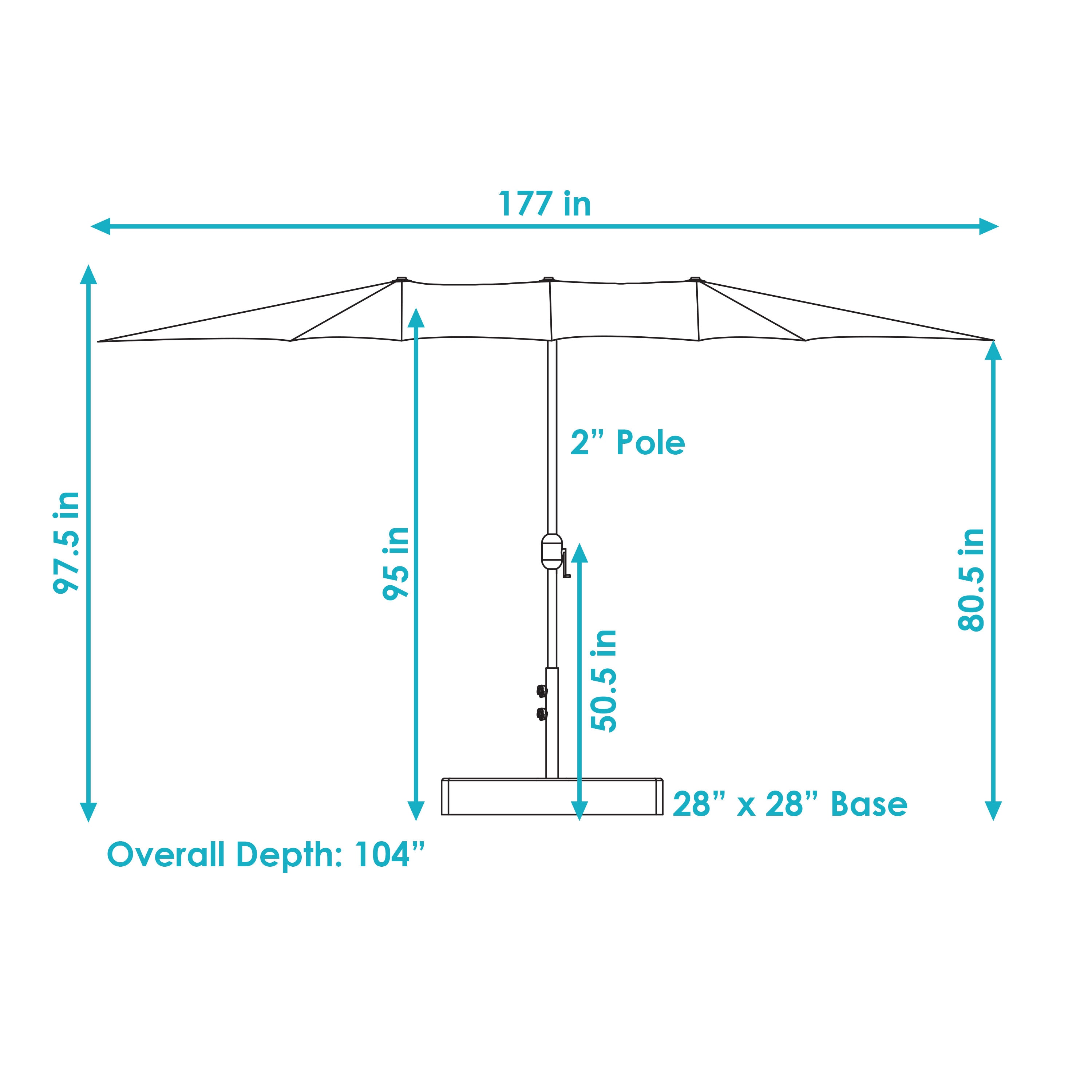 Tan Double-Sided Steel Market Umbrella with Polyester Canopy
