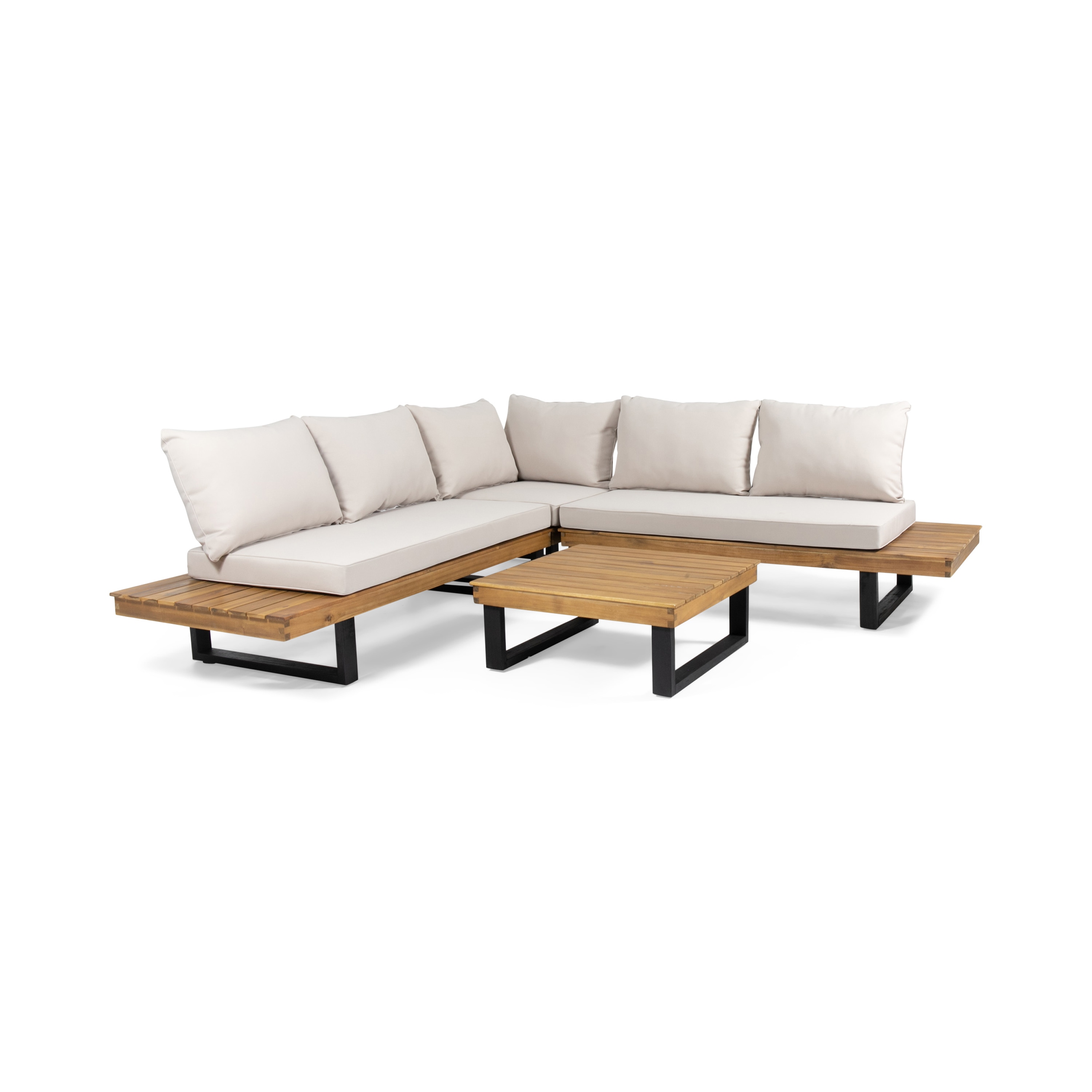 Best Selling Home Decor - Raleigh 3 -Piece Patio Conversation Set with Off-white Cushions Included