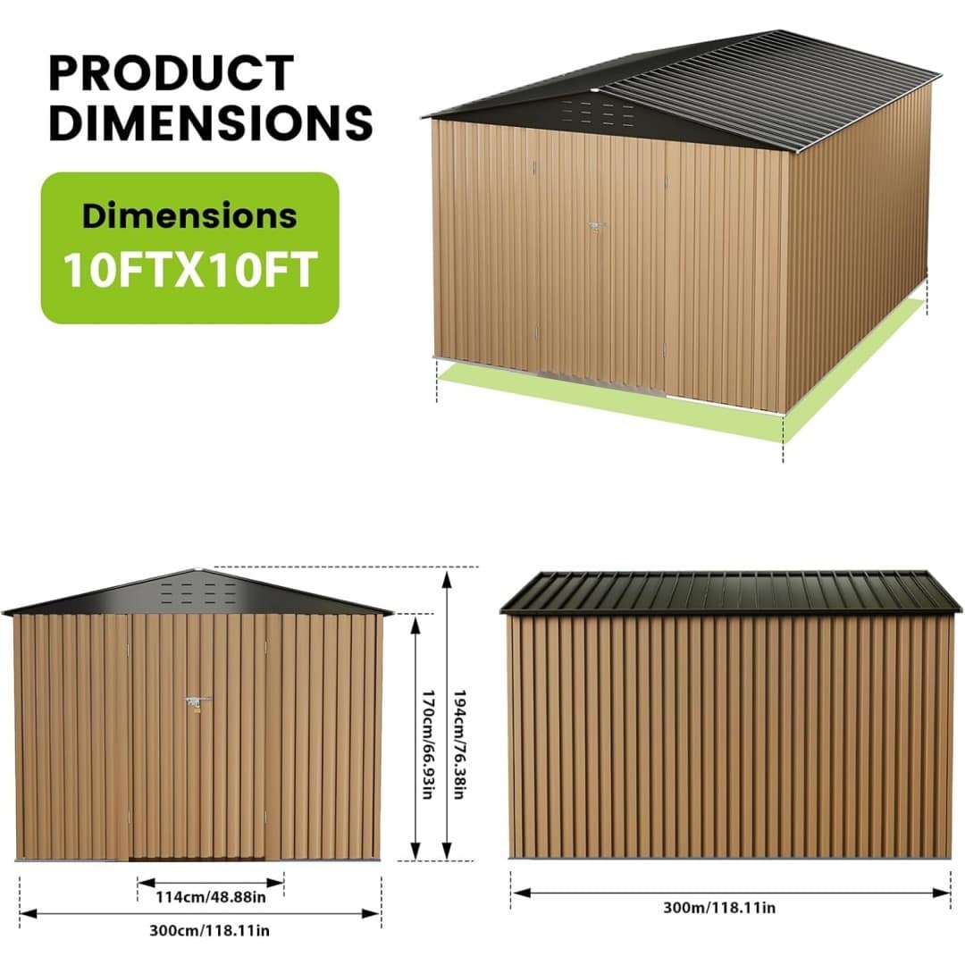 Qeetex GGL-PHO-16B8XSNT Metal-Storage-Buildings-Sheds - View #3