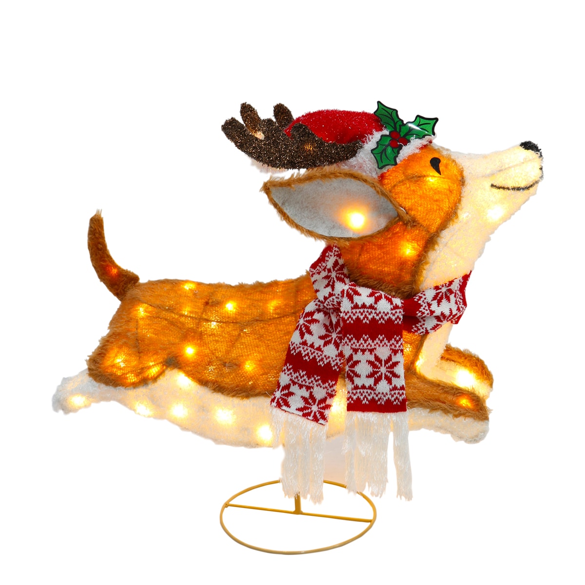 Holiday Living 22-in LED Corgi Dog Decoration in the Outdoor ...