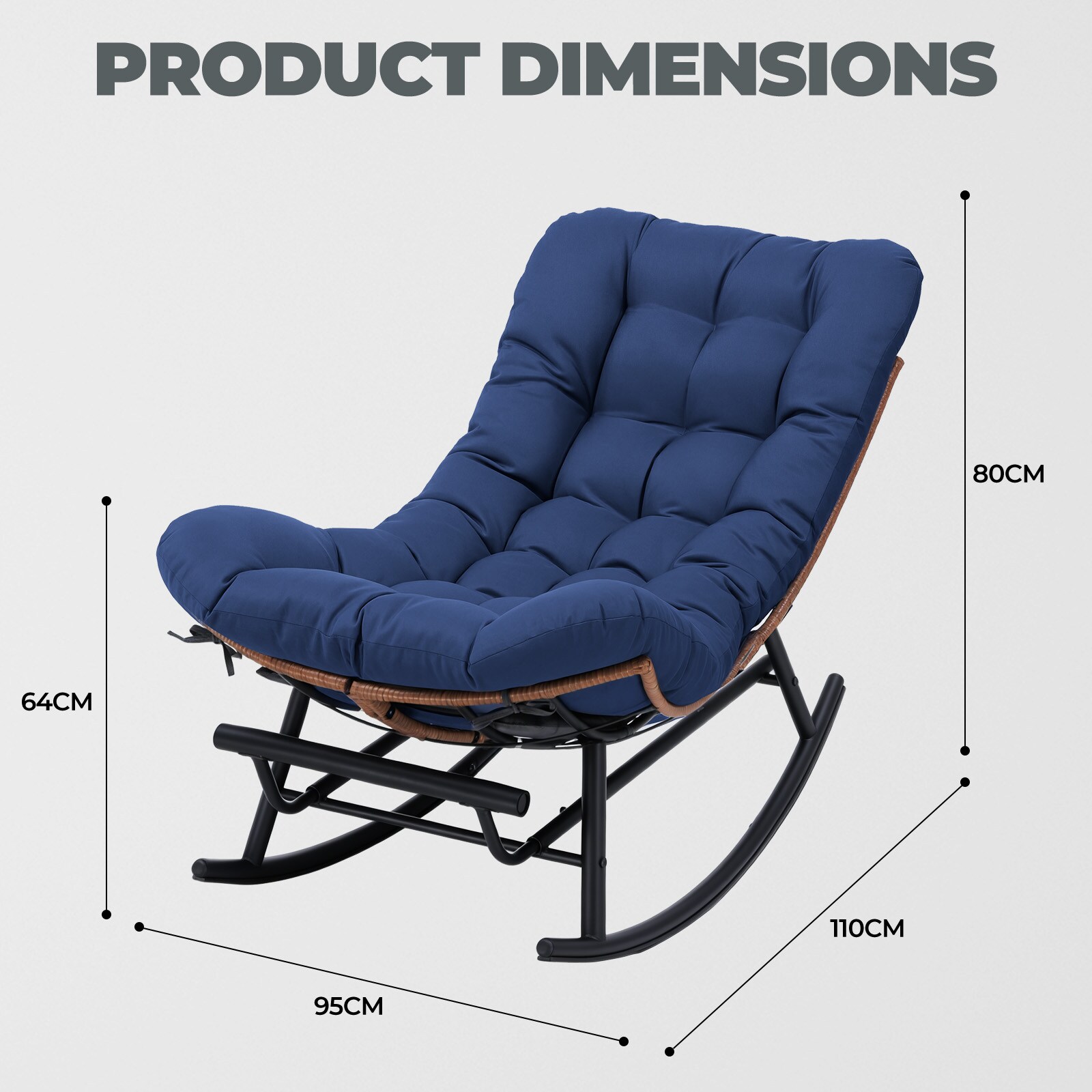 GTPLAYER LOWE'S-OT-CH03-BL Patio-Chairs - View #8
