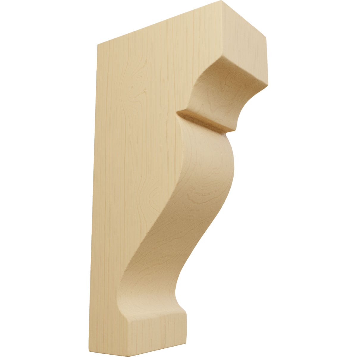 Ekena Millwork CORW02X06X03DRAL 1.75-in x 3-in x 6-in Unfinished Alder Wood Paintable/Stainable Corbel