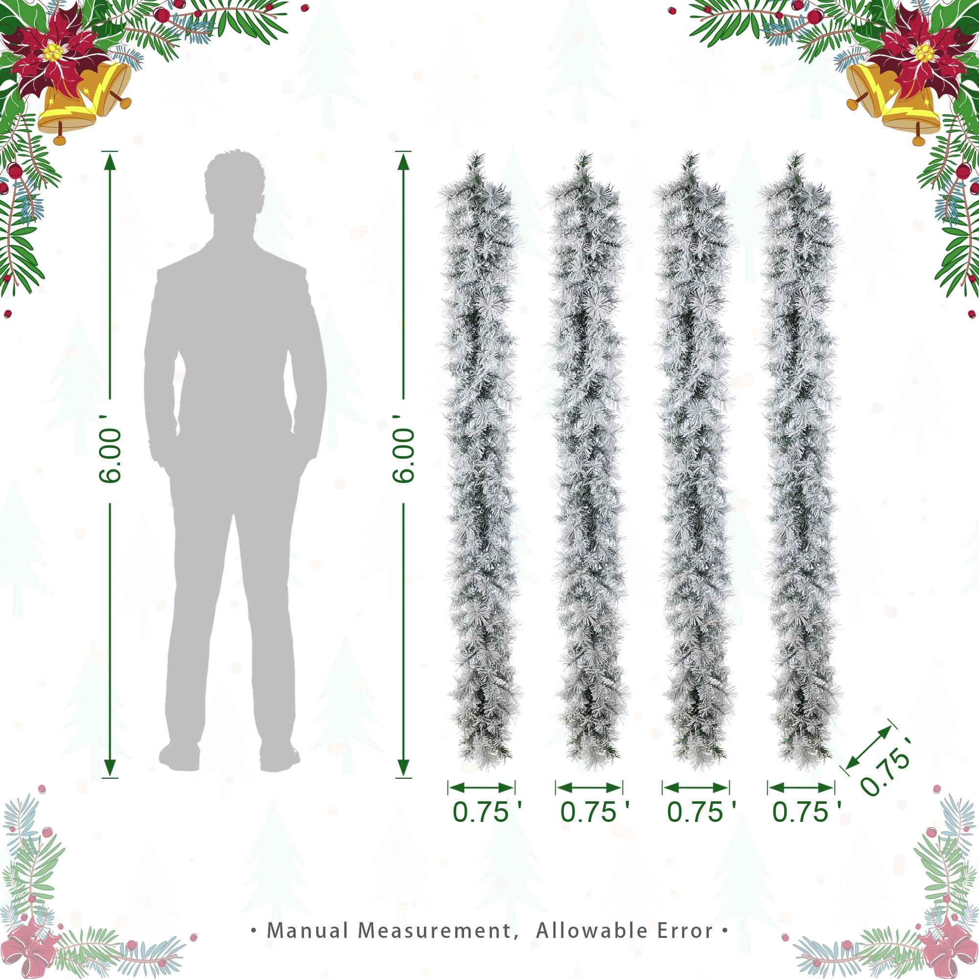 Glitzhome 2016000083 Artificial-Christmas-Garland - View #6