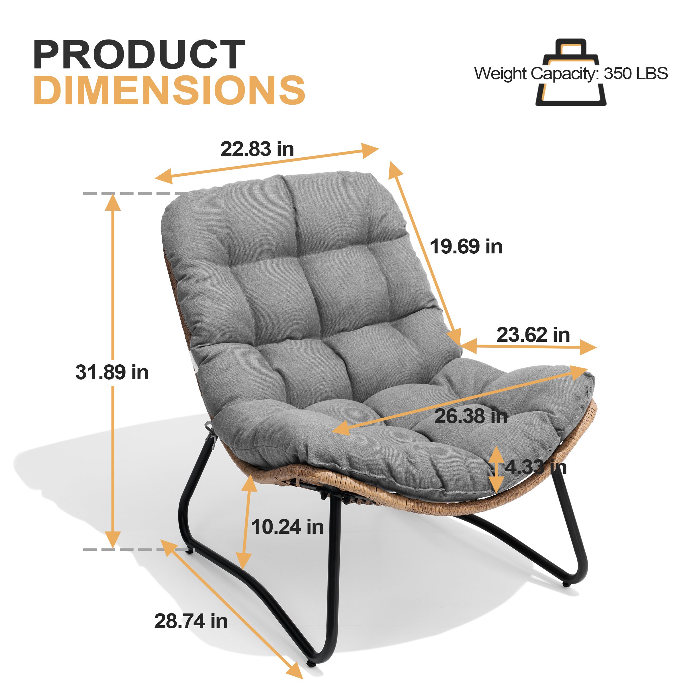 Crestlive Products CL-LS002BLK-2 Patio-Chairs - View #3