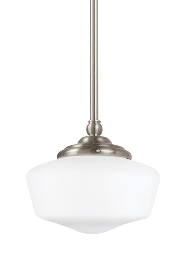 Sea Gull Lighting Academy Brushed Nickel Transitional White Glass ...