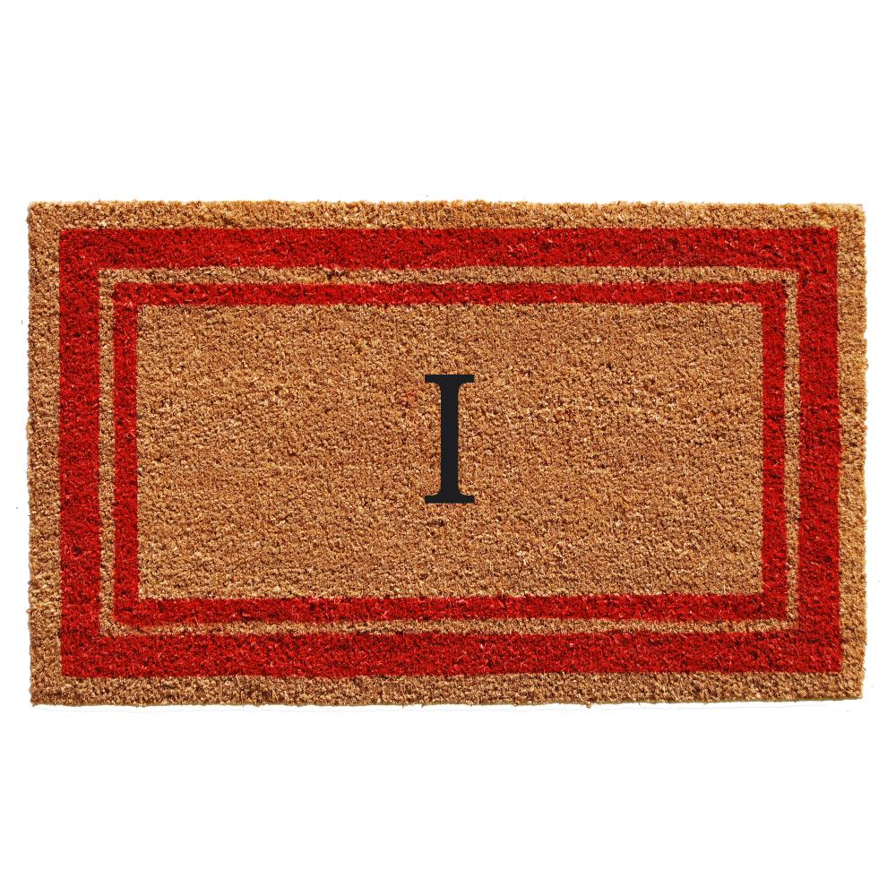 Callowaymills 153031830I 18-in x 30-in Natural/Red Coir/Vinyl Non-Slip Grip Indoor or outdoor Decorative Door Mat