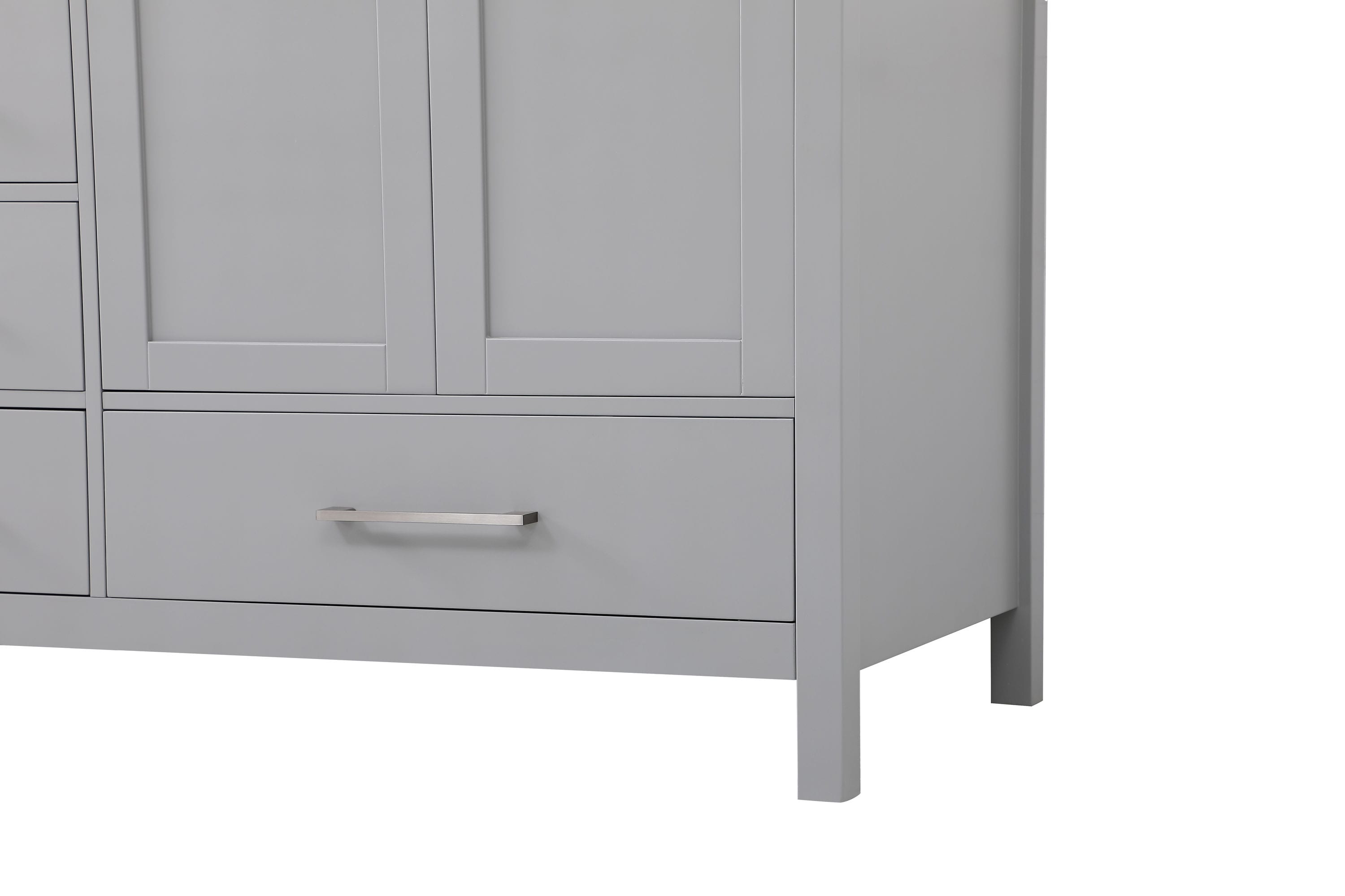 Gray 72" Solid Wood and Stone Double Bathroom Vanity