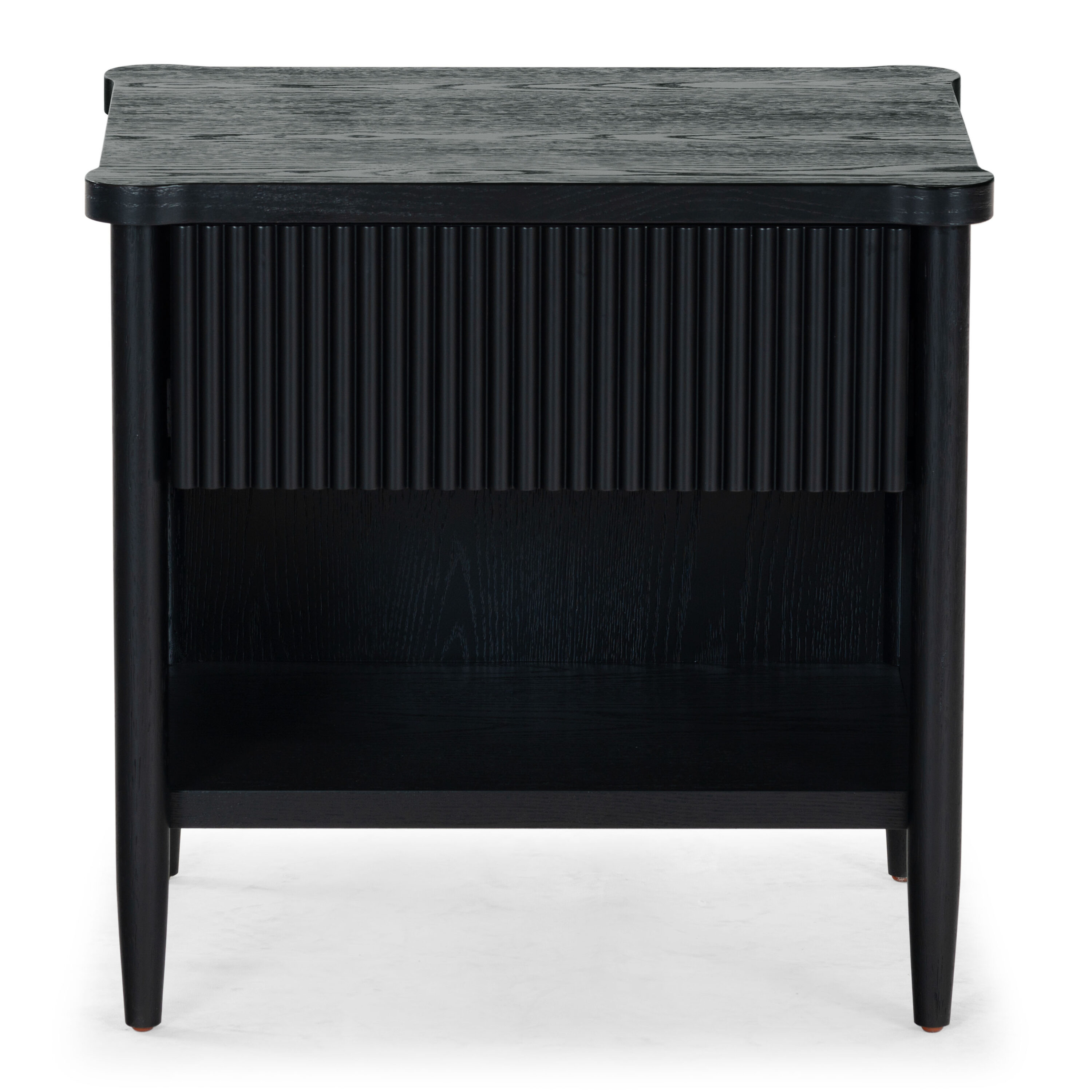  Shelbie 1 Drawer Reeded Nightstand/Black