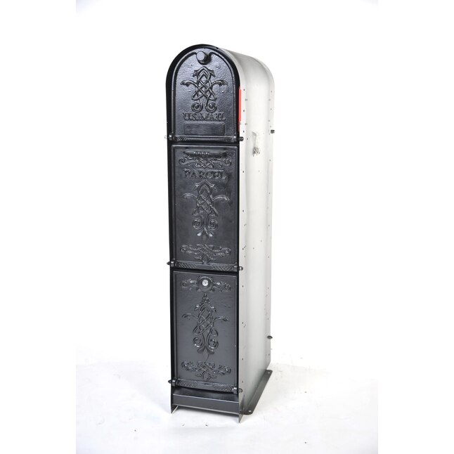 Bountiful Life 3-Door Front Access Lockable Ground Mount Mailbox in Black Bountiful Life 3-Door Front Access Lockable Ground Mount Mailbox in Black