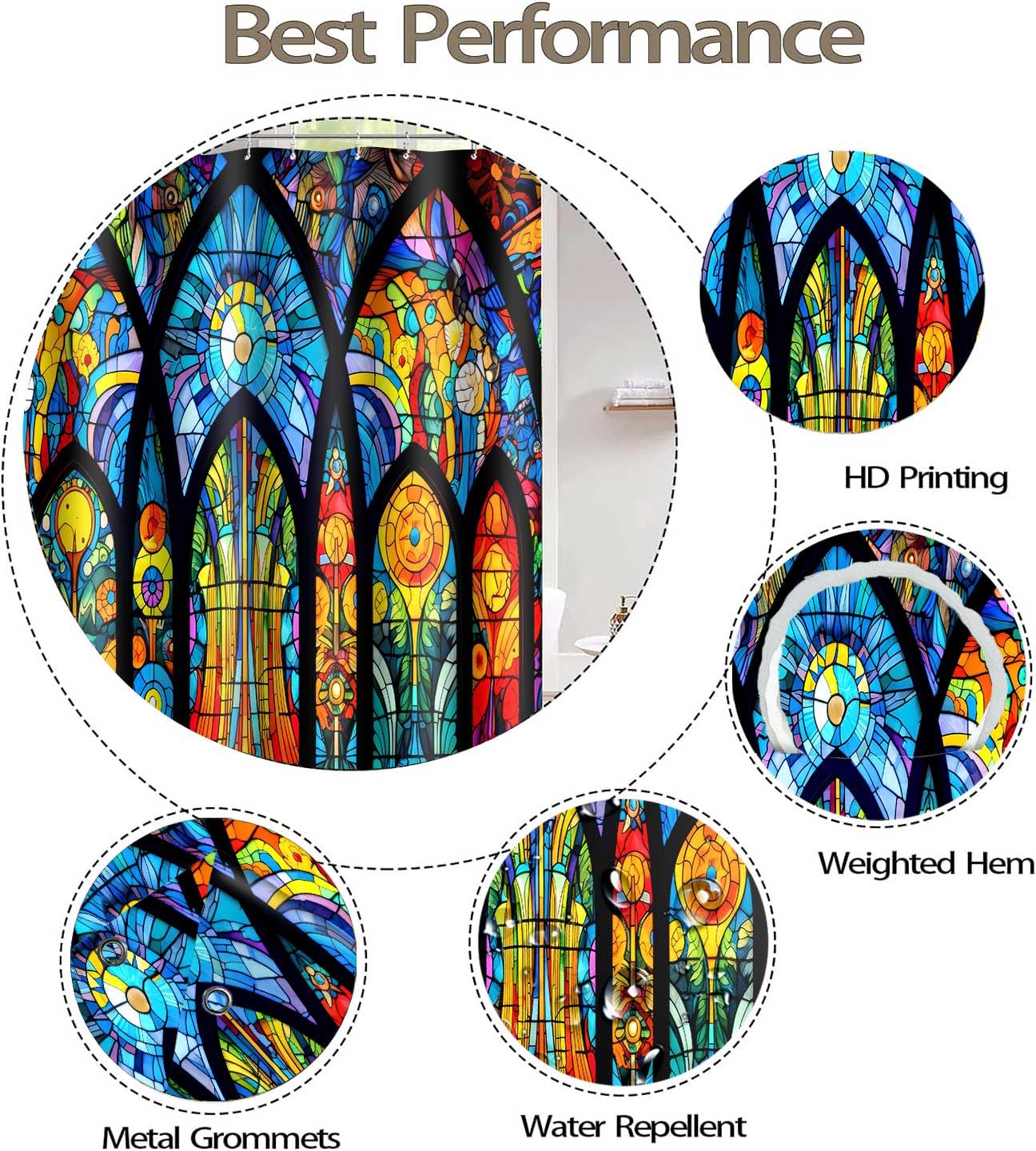 Anqtovp LAN0713N049 Shower-Curtains-Liners - View #5