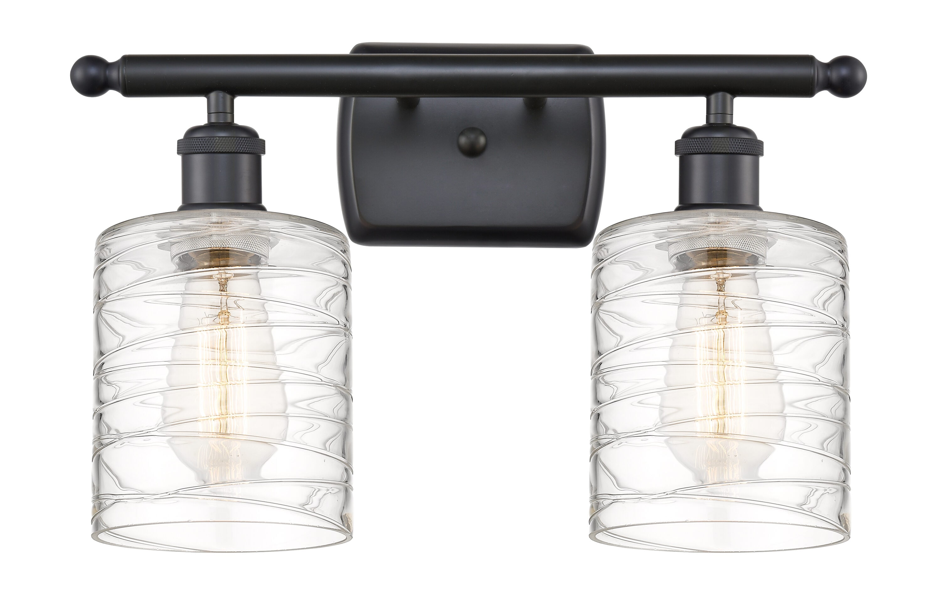 Innovations Lighting 516-2W-BK-G1113 Cobbleskill 16-in 2 -Light Matte Black Industrial Vanity light