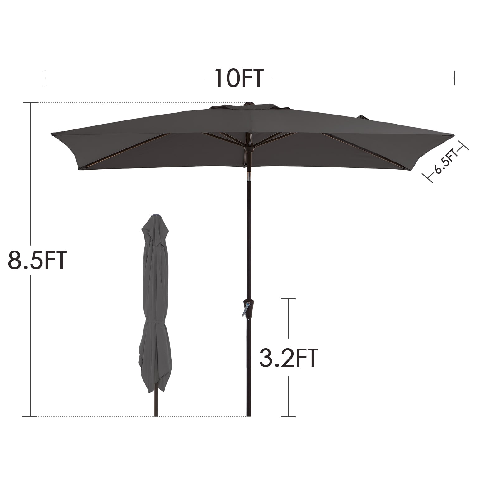 JEAREY JE-QTZZS-6.5X10FT-GR Umbrellas-2 - View #4