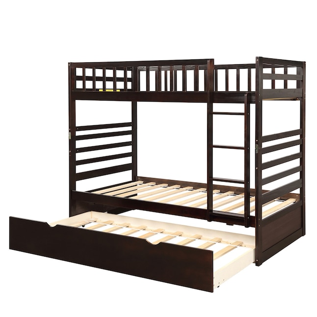 Clihome Twin Over Bunk Bed Solid, Merax Twin Over Full Bunk Bed With Size Trundle