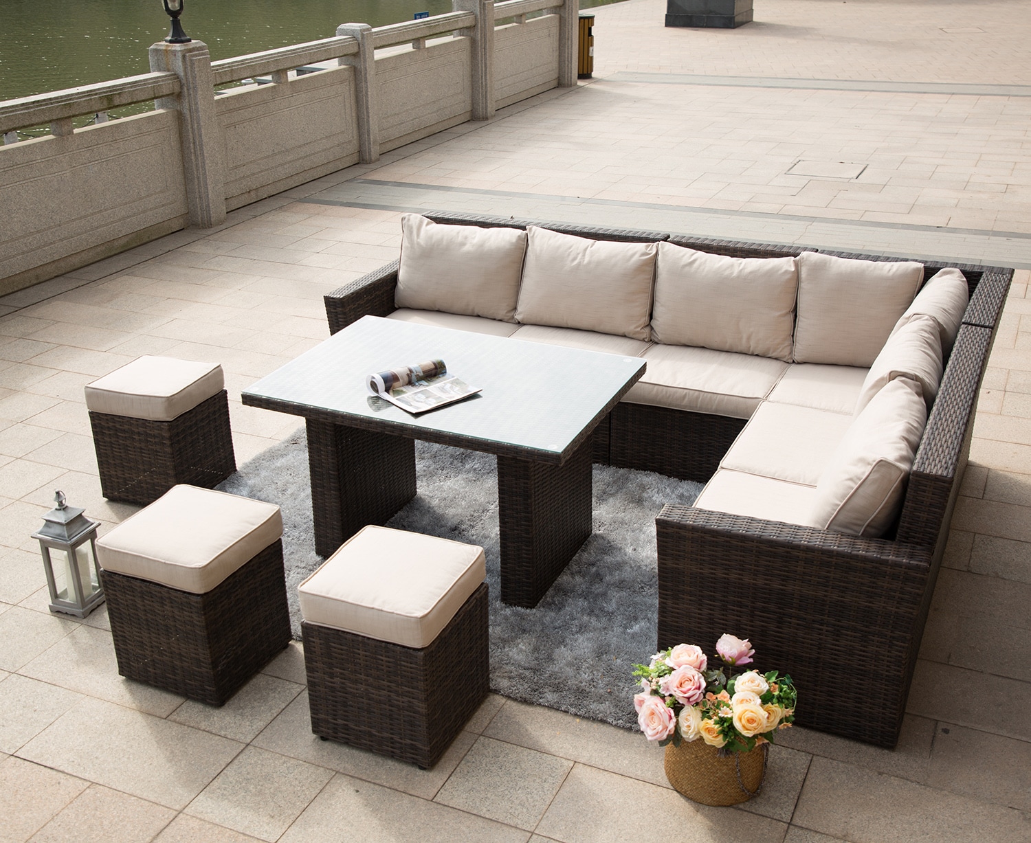 Direct Wicker DWS-1403-BROWN Patio-Conversation-Sets - View #4