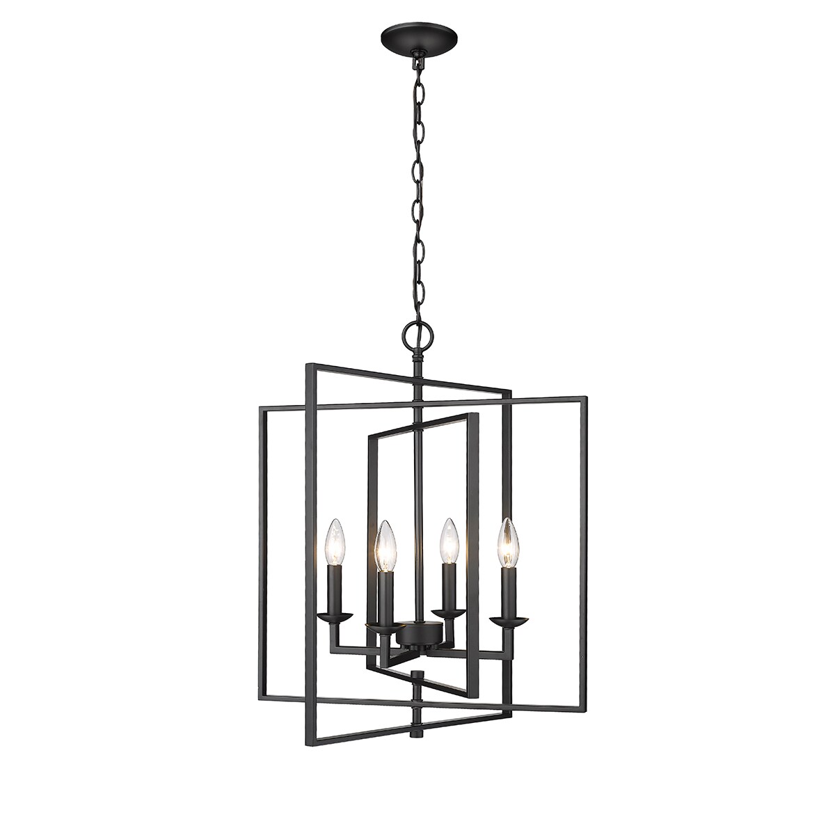 Millennium Lighting 3231-MB 8 -Light Matte Black Transitional Geometric Large Hanging Pendant light
