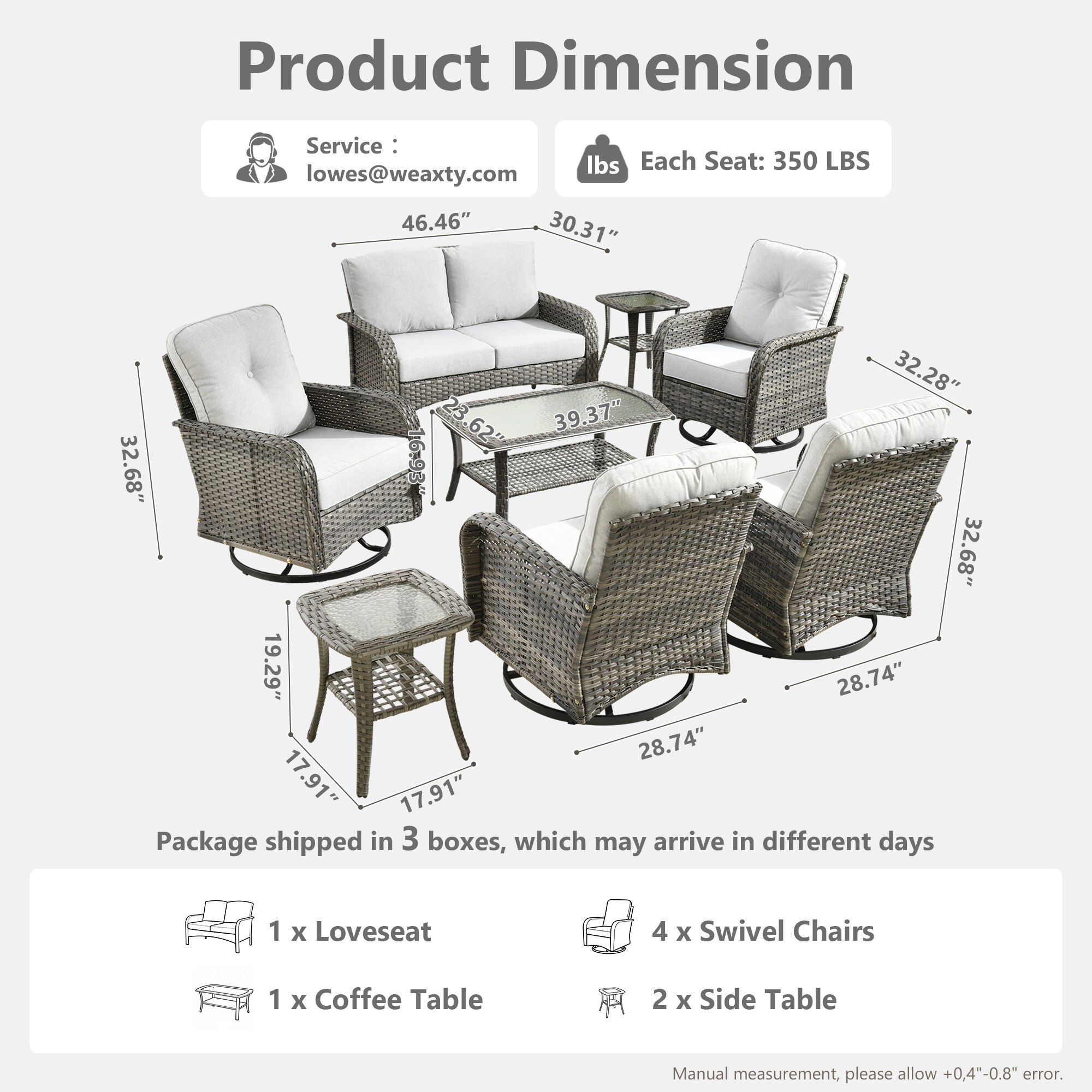 weaxty HMBYZGNCGNDS400S81 Patio-Conversation-Sets - View #8