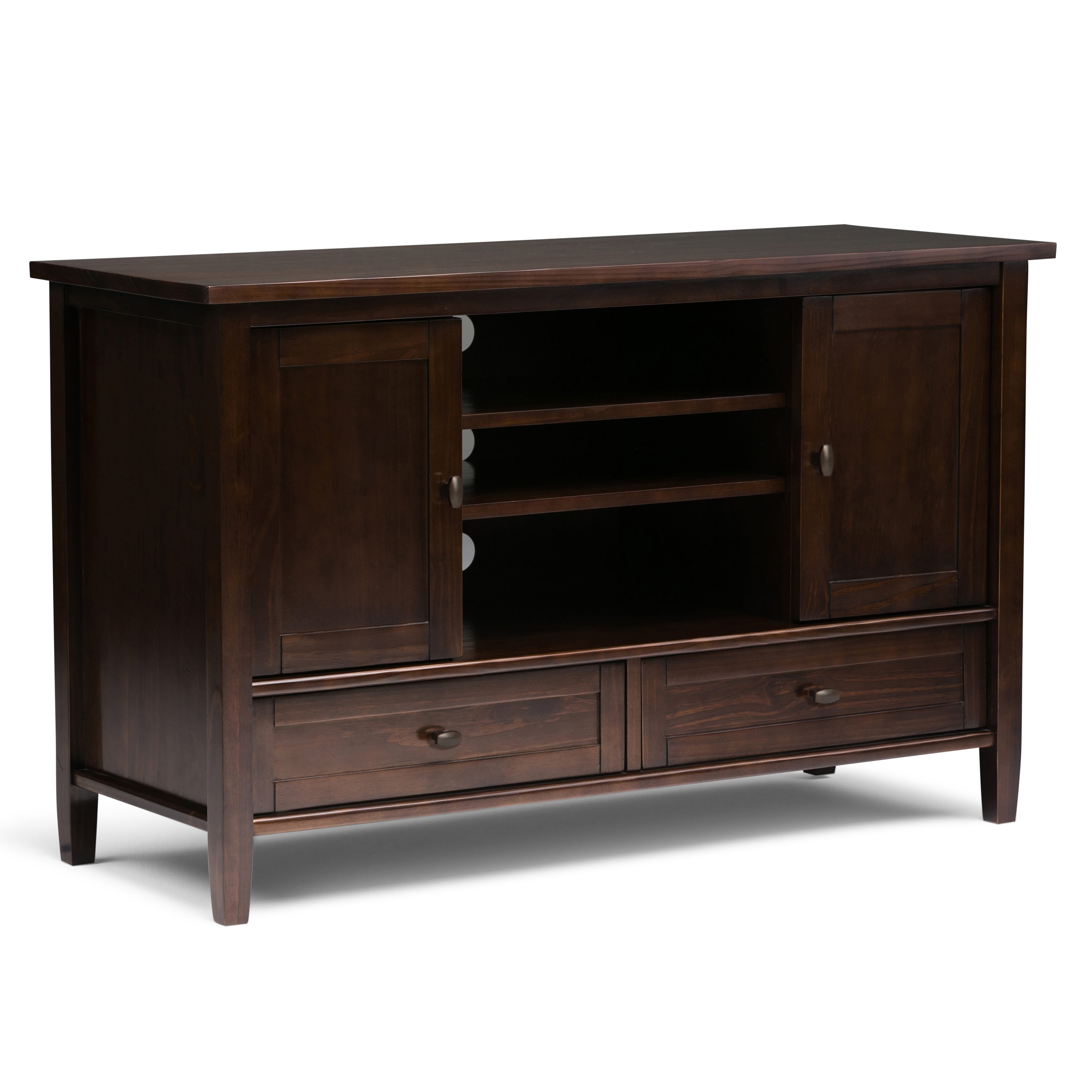Simpli Home AXWSH004-TB Warm Shaker Transitional Tobacco Brown TV stand ( Accommodates TVs up to 50-in )