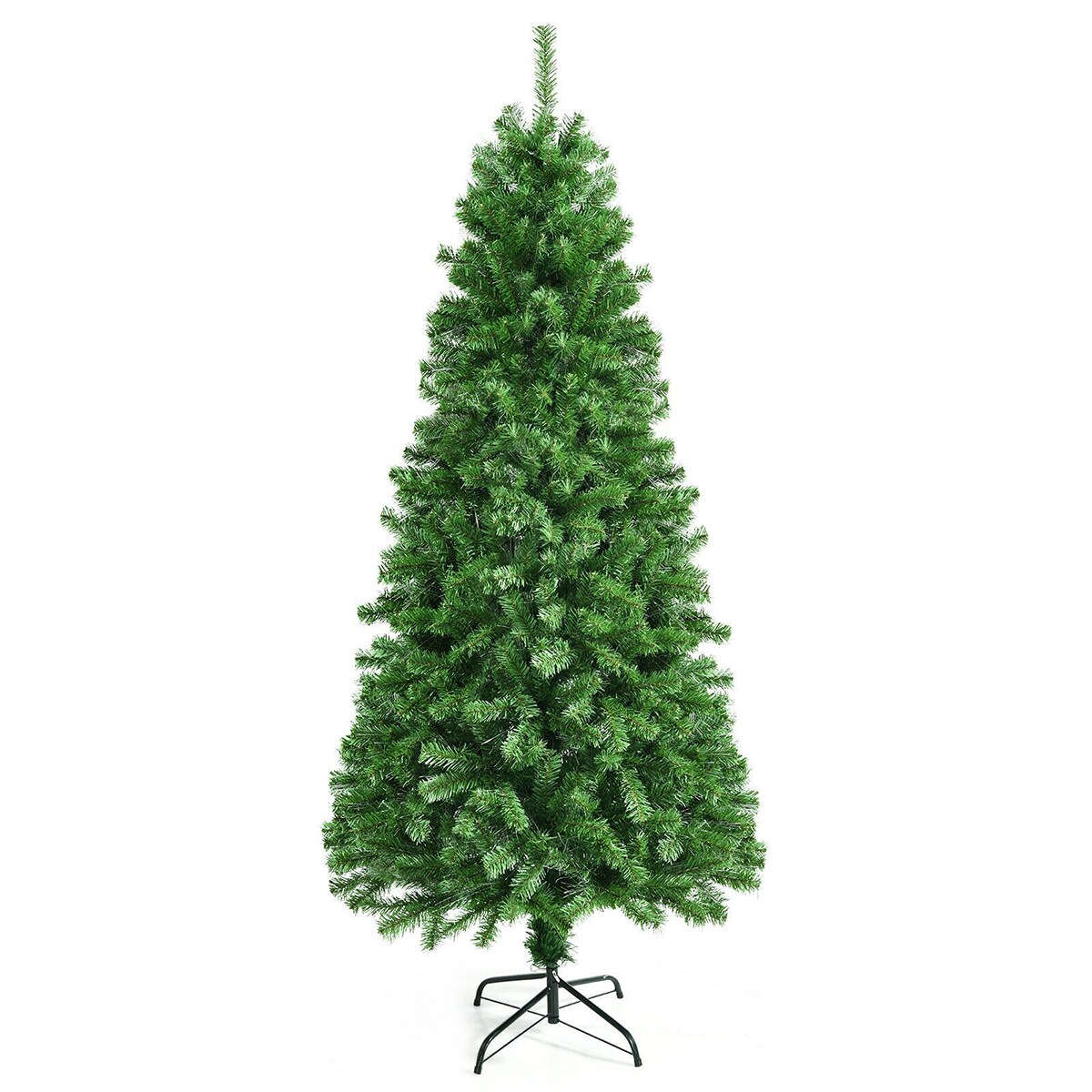 WELLFOR 7-ft Pre-lit Artificial Christmas Tree in the Artificial ...